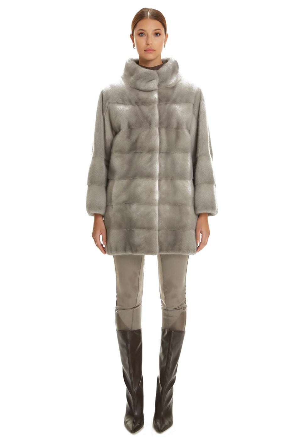 Shaky Women's Mink Fur Short Coat  Sapphire