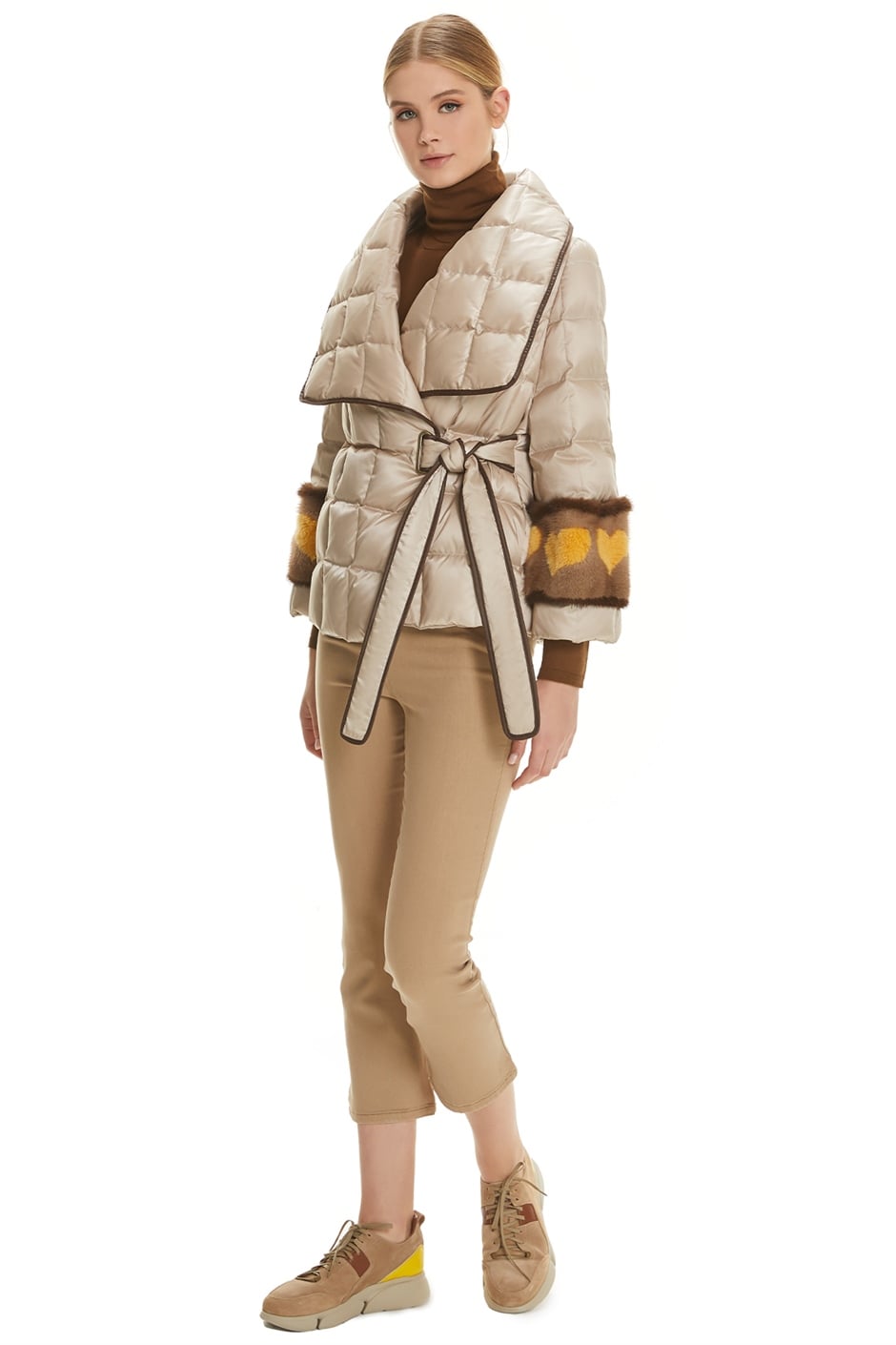 Shaky Women's Nylon Fabric Jacket with Mink trimming
