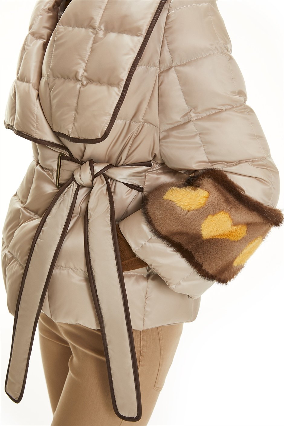 Shaky Women's Nylon Fabric Jacket with Mink trimming