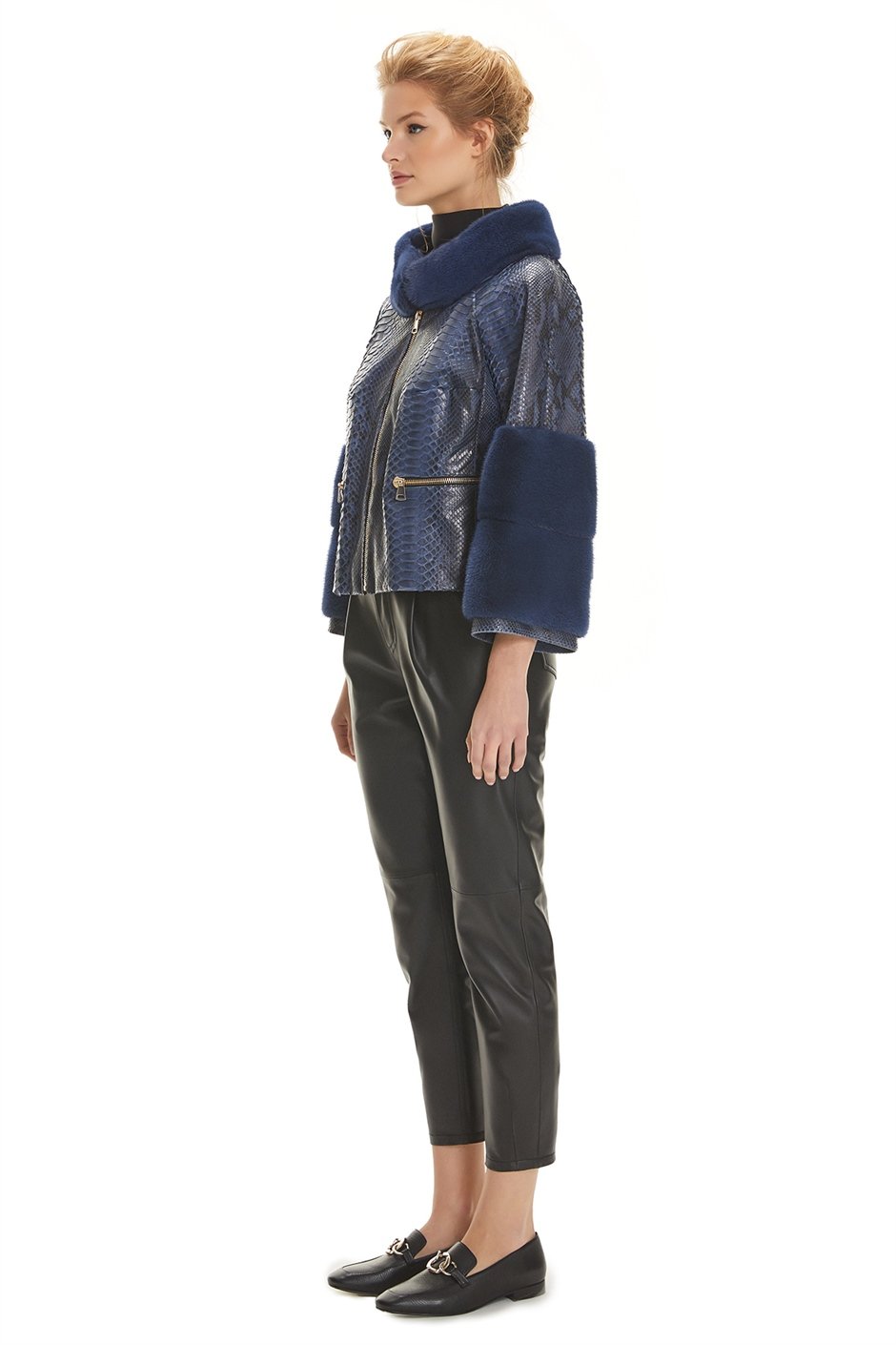 Shaky Women's Python Jacket with Mink trimming