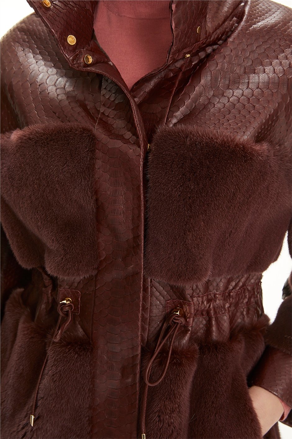 Shaky Women's Python Jacket with Mink trimming