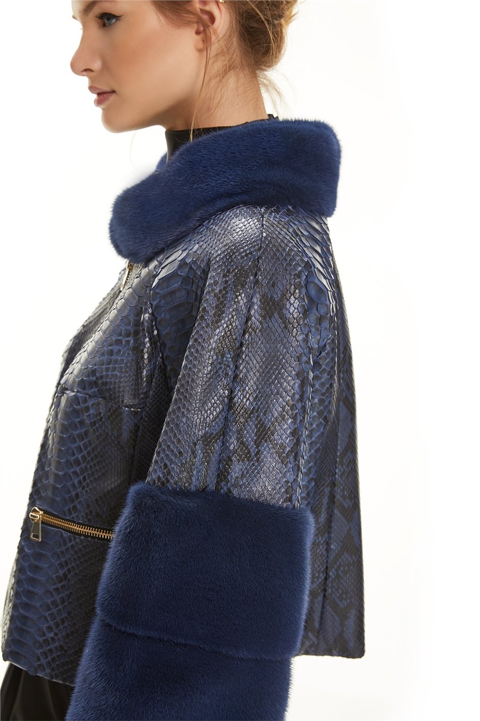 Shaky Women's Python Jacket with Mink trimming