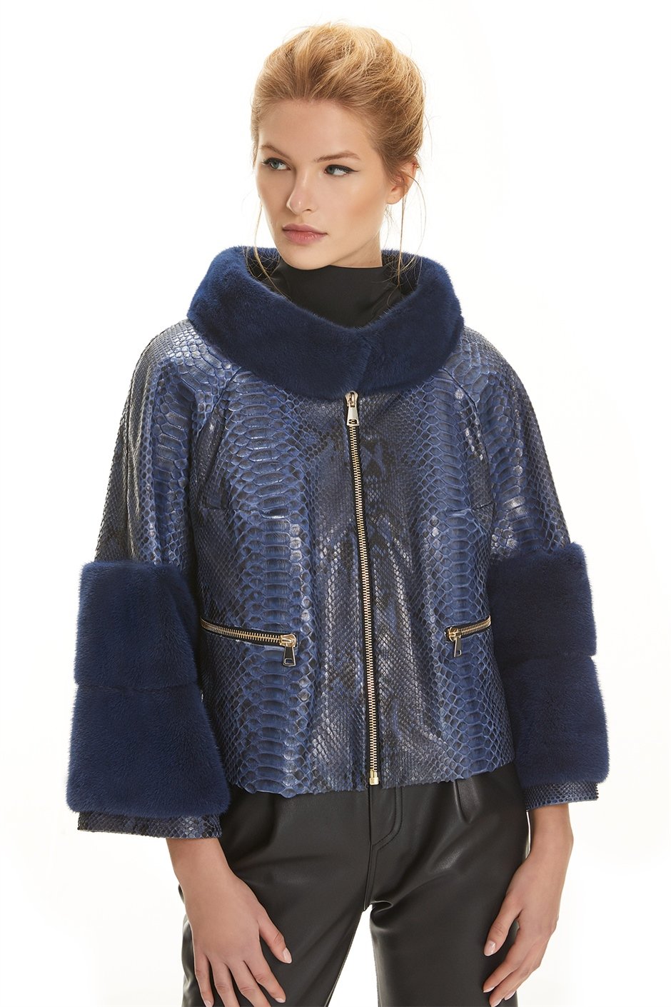 Shaky Women's Python Jacket with Mink trimming