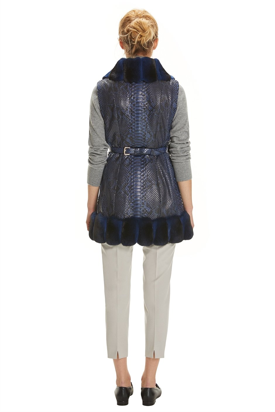 Shaky Women's Python Waistcoat-Bag with Chinchilla trimming