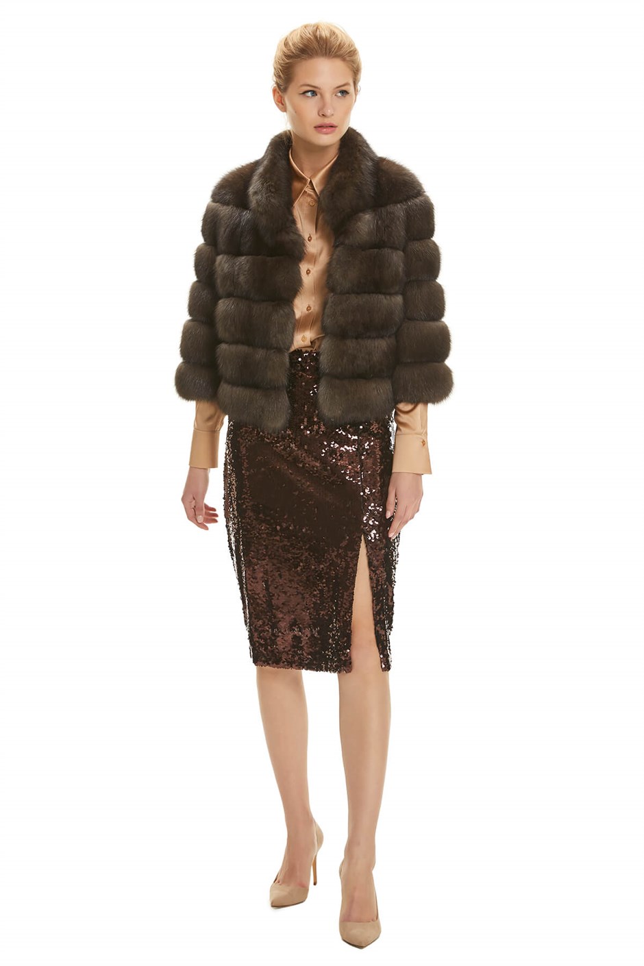 Shaky Women's Sable Fur Jacket Natural