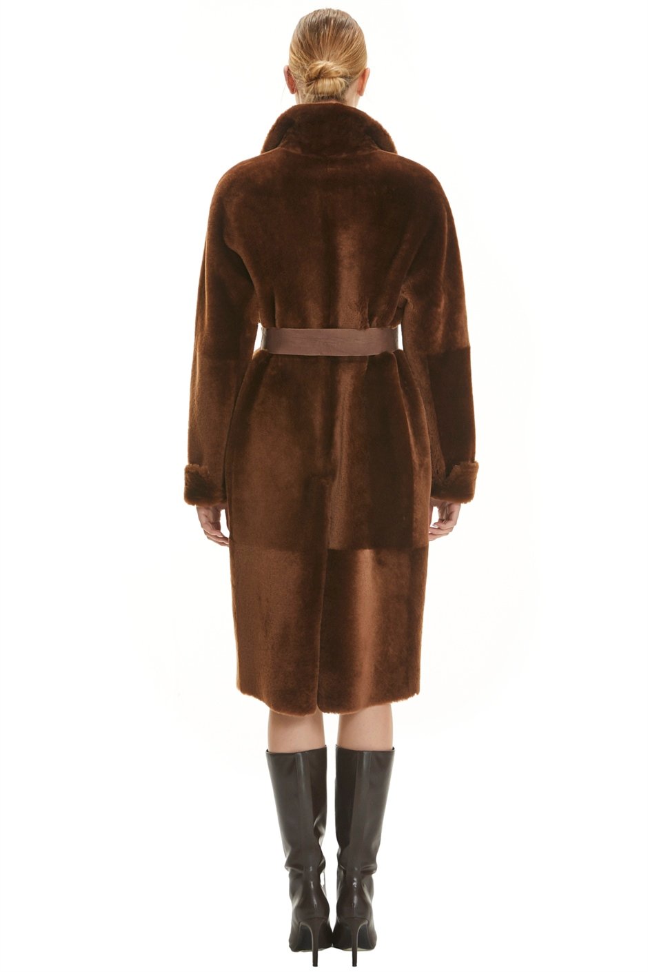 Shaky Women's Shearling Coat with Suede Leather trimming