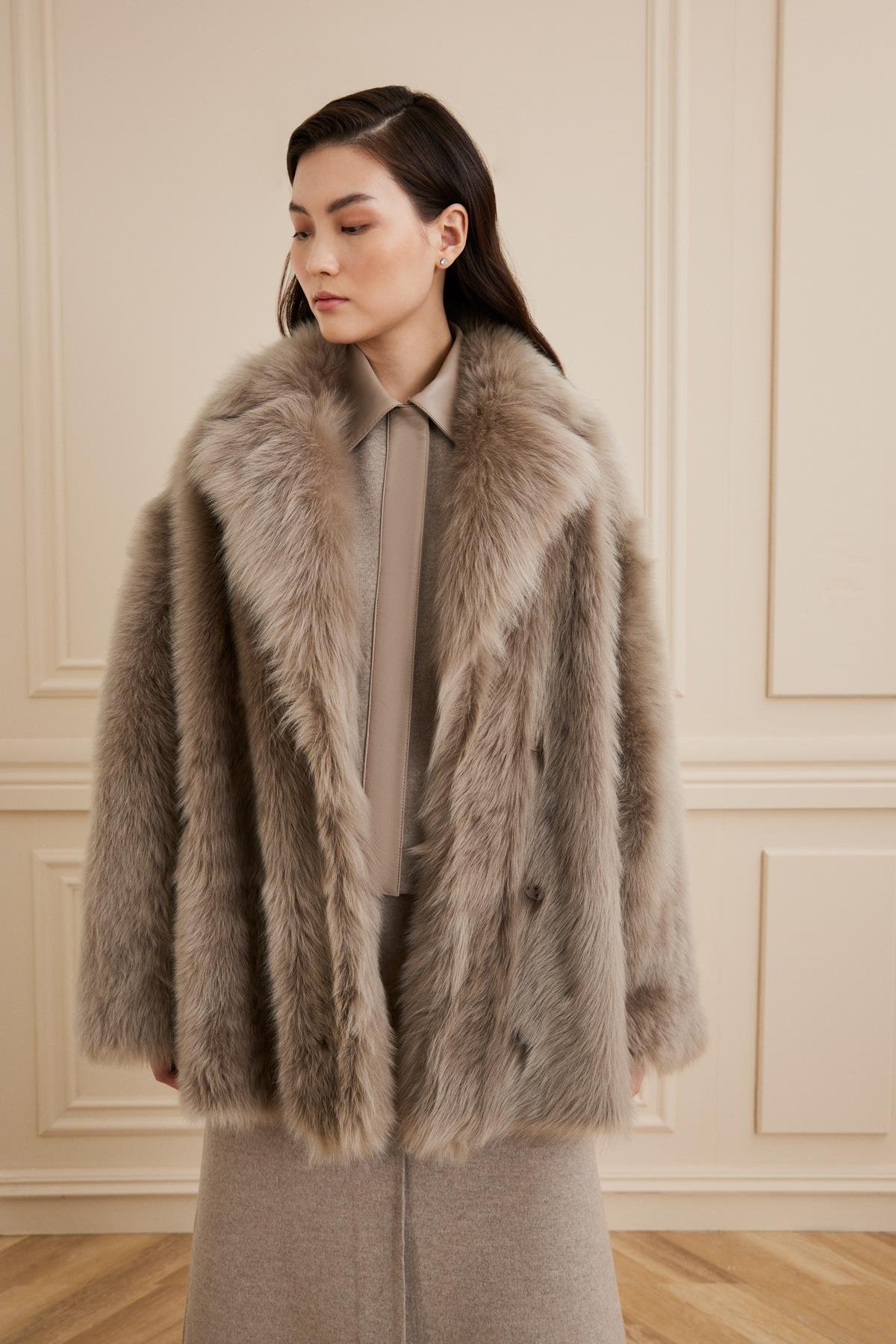 Shaky Women's Shearling Jacket Dark Sand