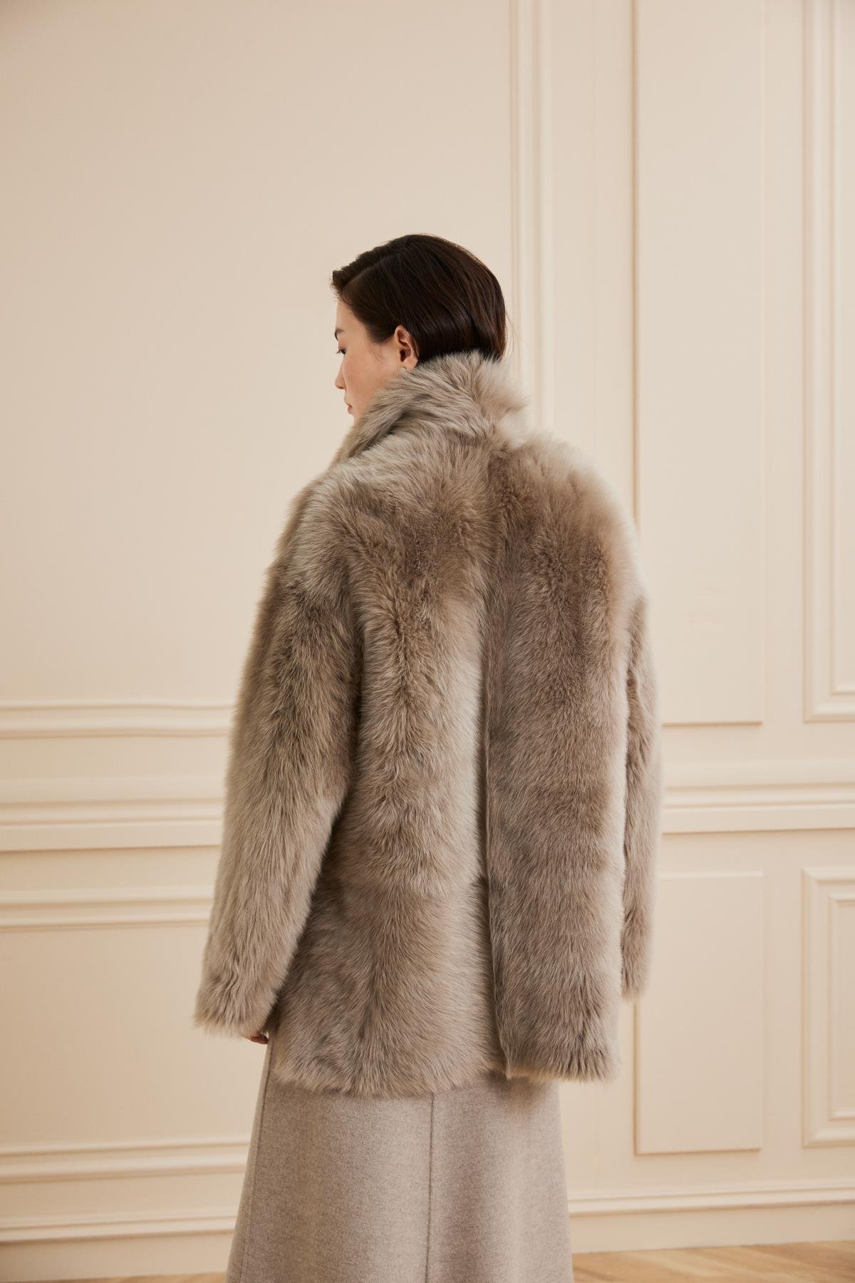 Shaky Women's Shearling Jacket Dark Sand