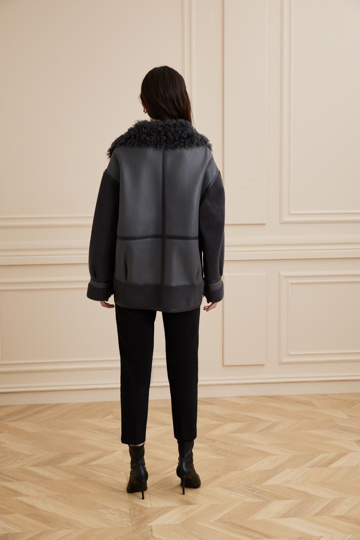 Shaky Women's Shearling Jacket Grey/TT5080