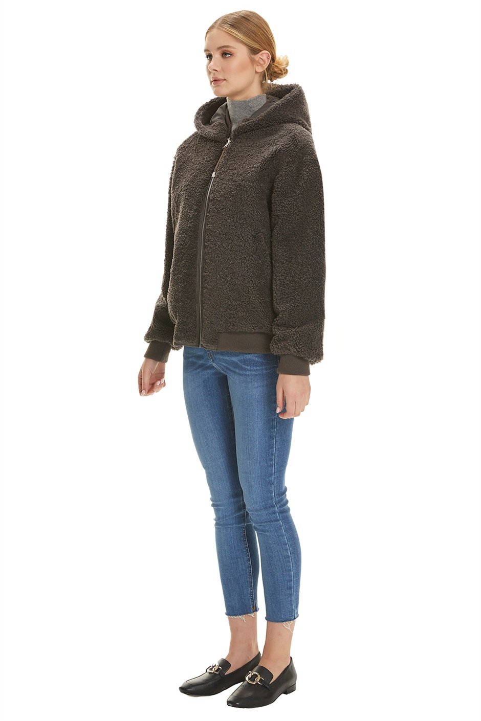 Shaky Women's Shearling Jacket with Textile trimming