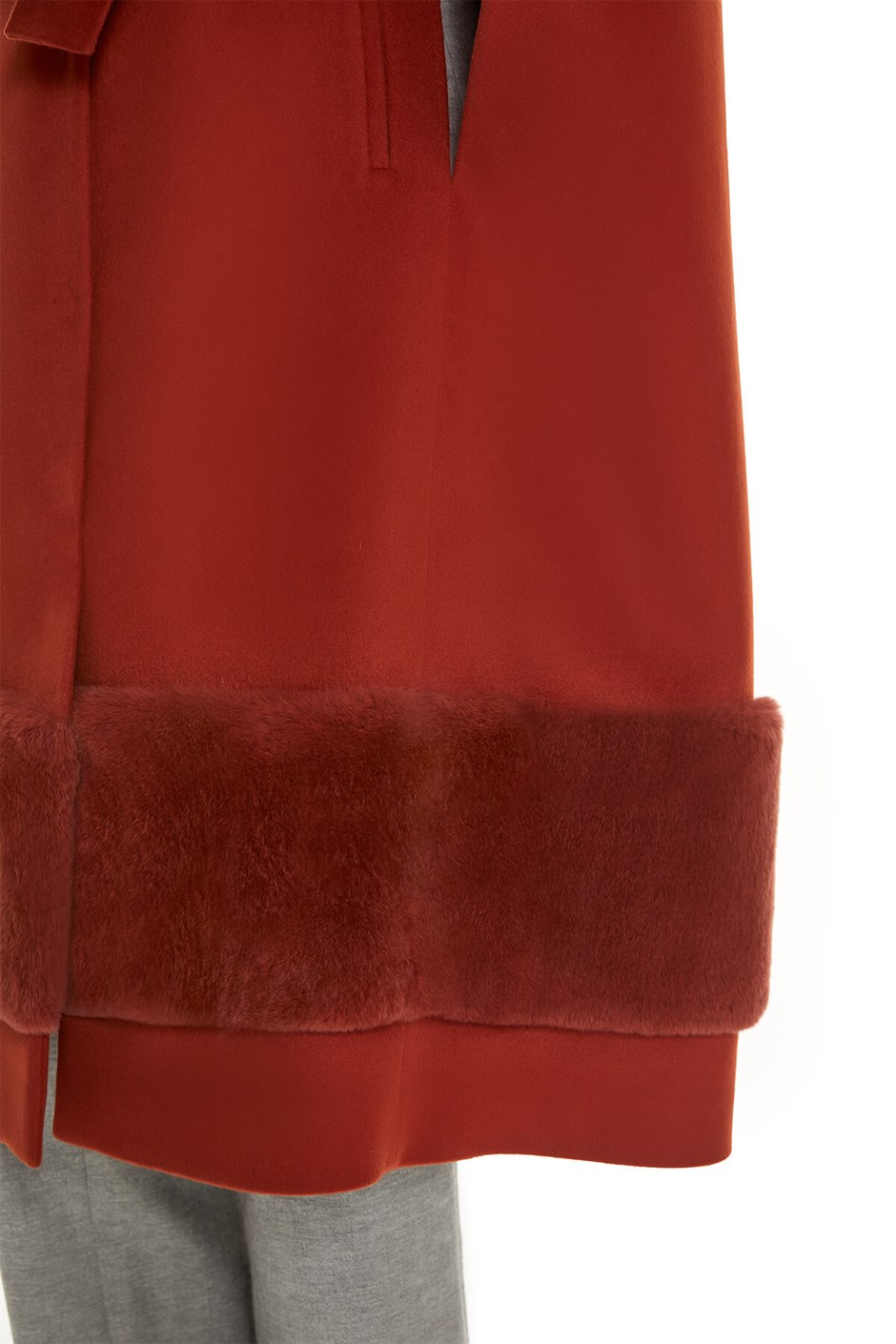 Shaky Women's Textile Cape with Rex trimming Taba