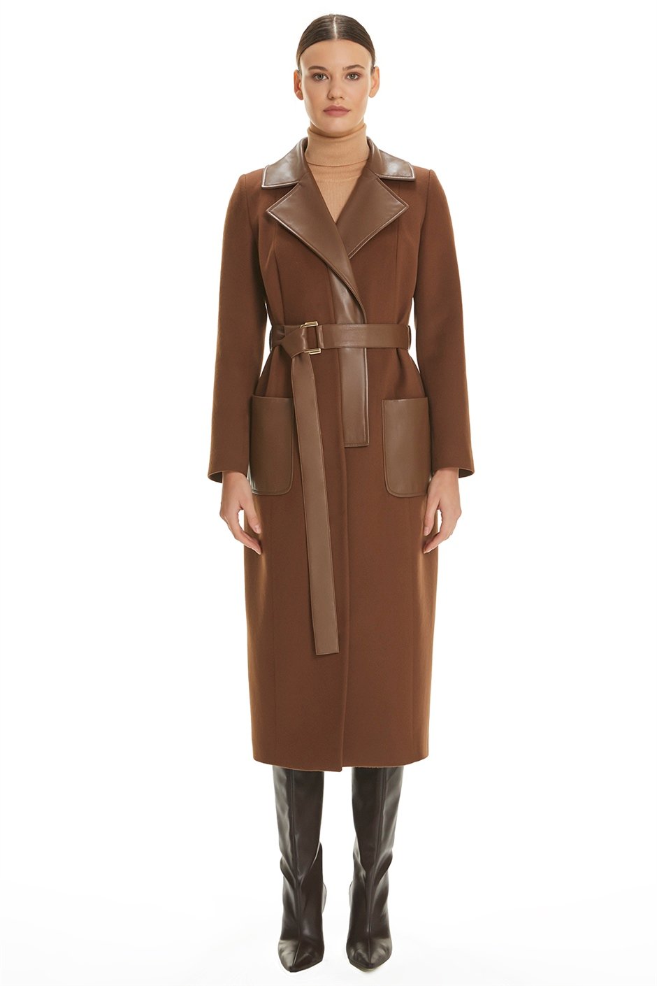 Shaky Women's Textile Coat with Leather trimming