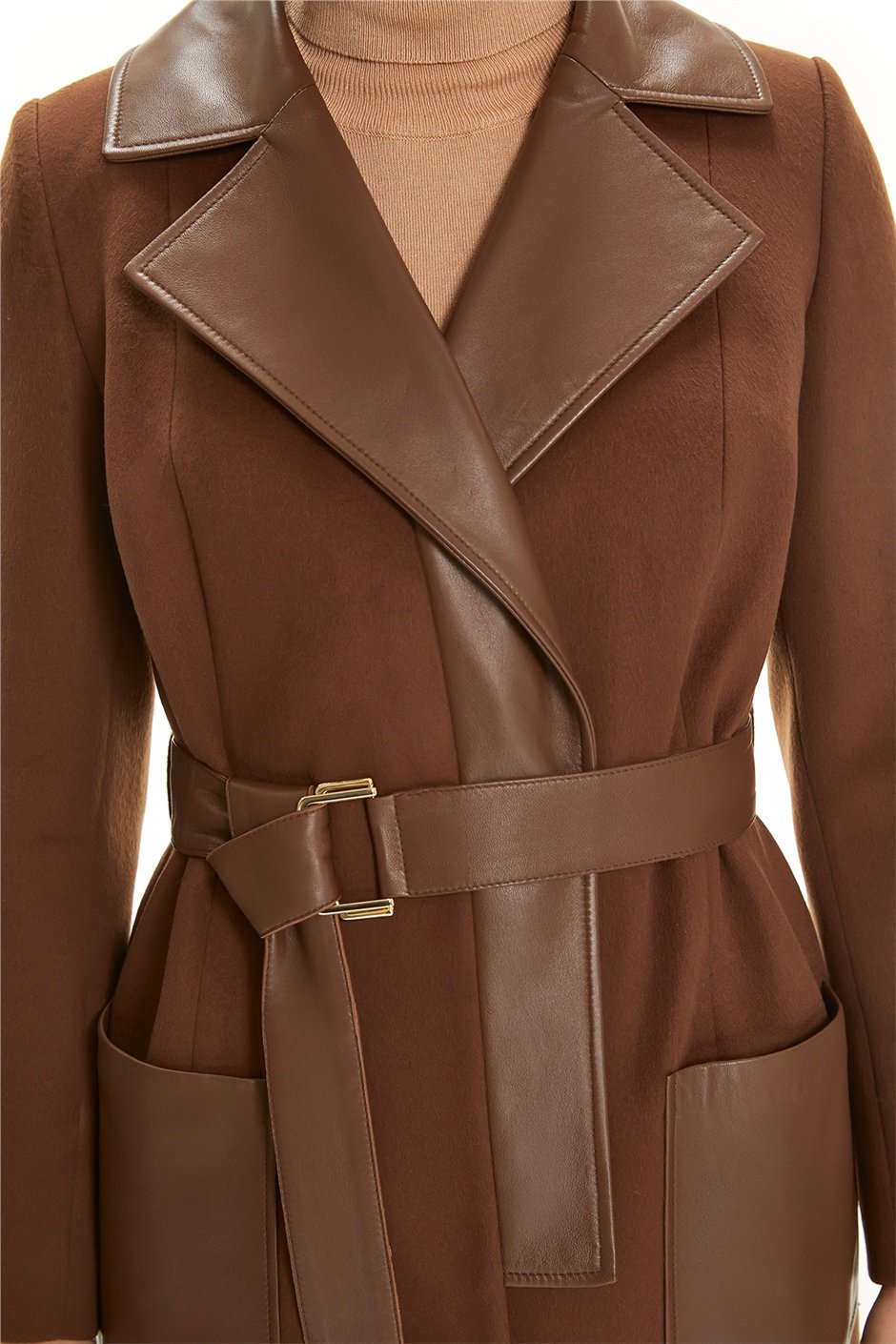 Shaky Women's Textile Coat with Leather trimming