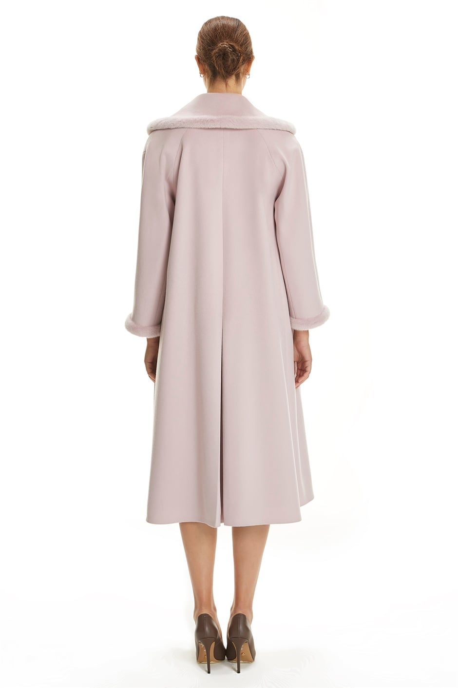Shaky Women's Textile Coat with Mink trimming