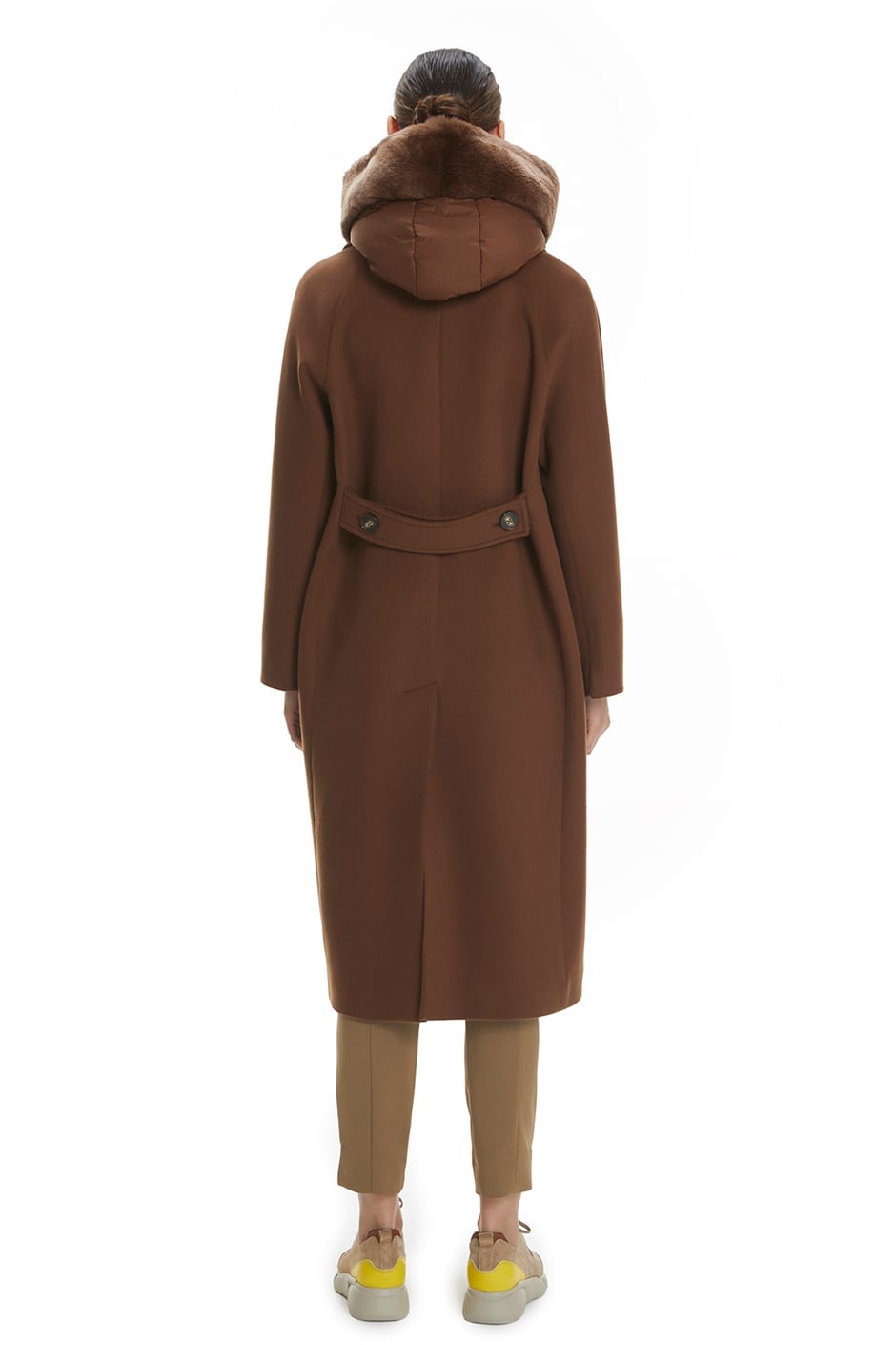 Shaky Women's Textile Coat with Rex trimming