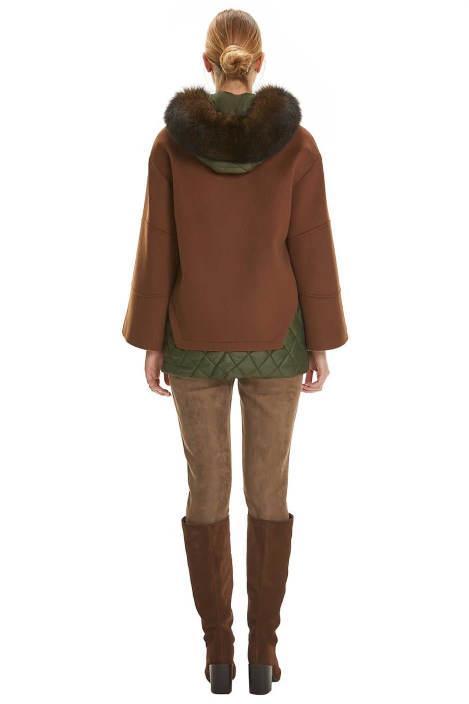 Shaky Women's Textile Jacket with Fox trimming