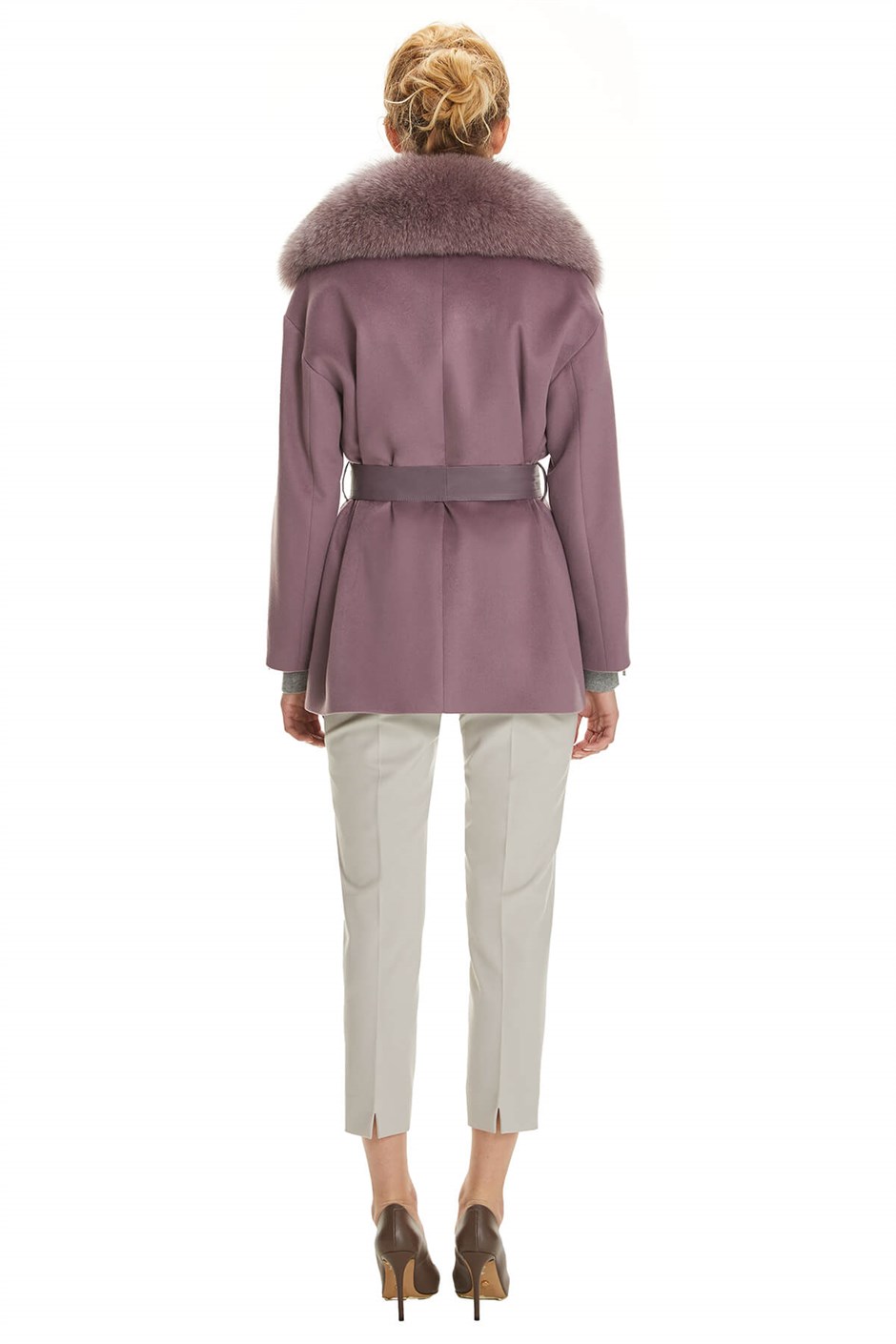 Shaky Women's Textile Jacket with Fox trimming K.Lilac