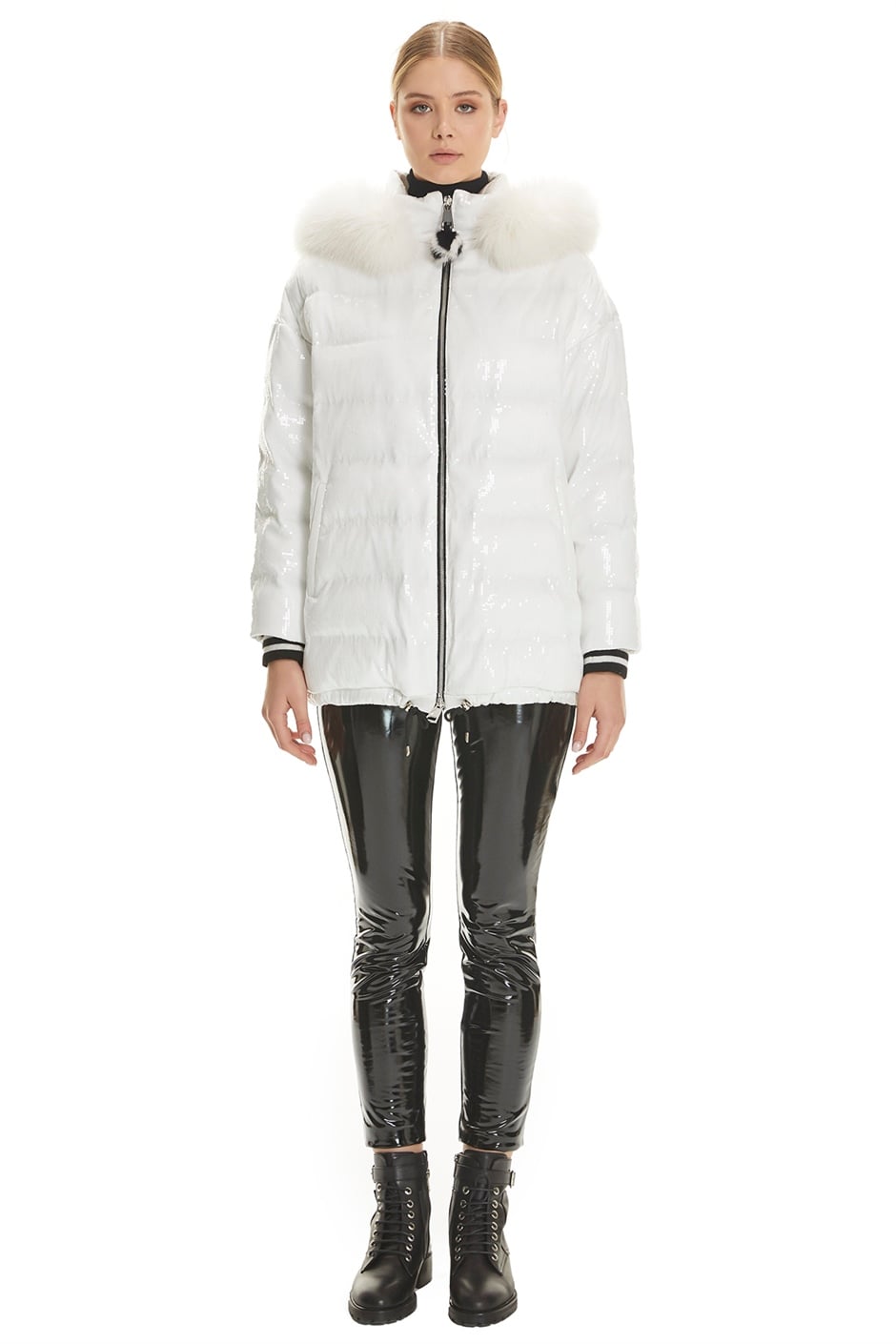 Shaky Women's Textile Jacket with Fox trimming