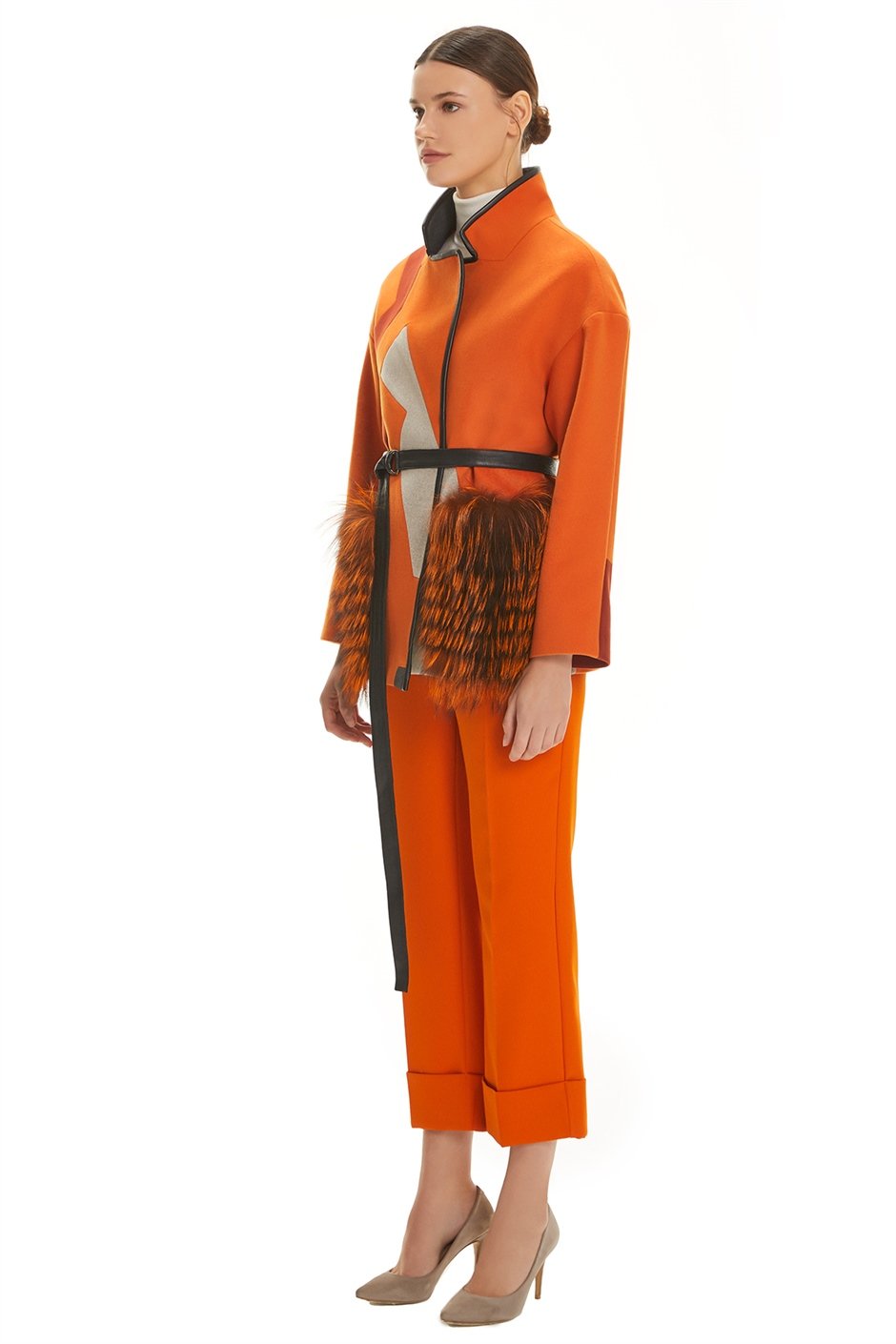 Shaky Women's Textile Jacket with Fox trimming