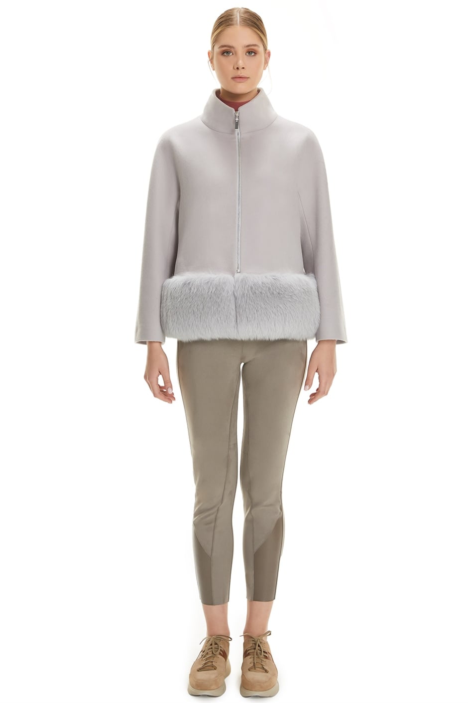 Shaky Women's Textile Jacket with Fox trimming