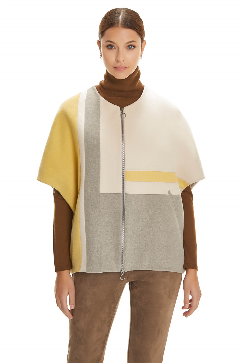 Shaky Women's Textile Jacket with Fox trimming Beige