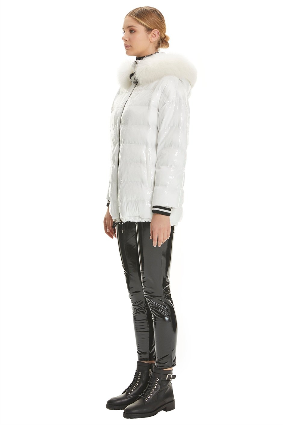 Shaky Women's Textile Jacket with Fox trimming