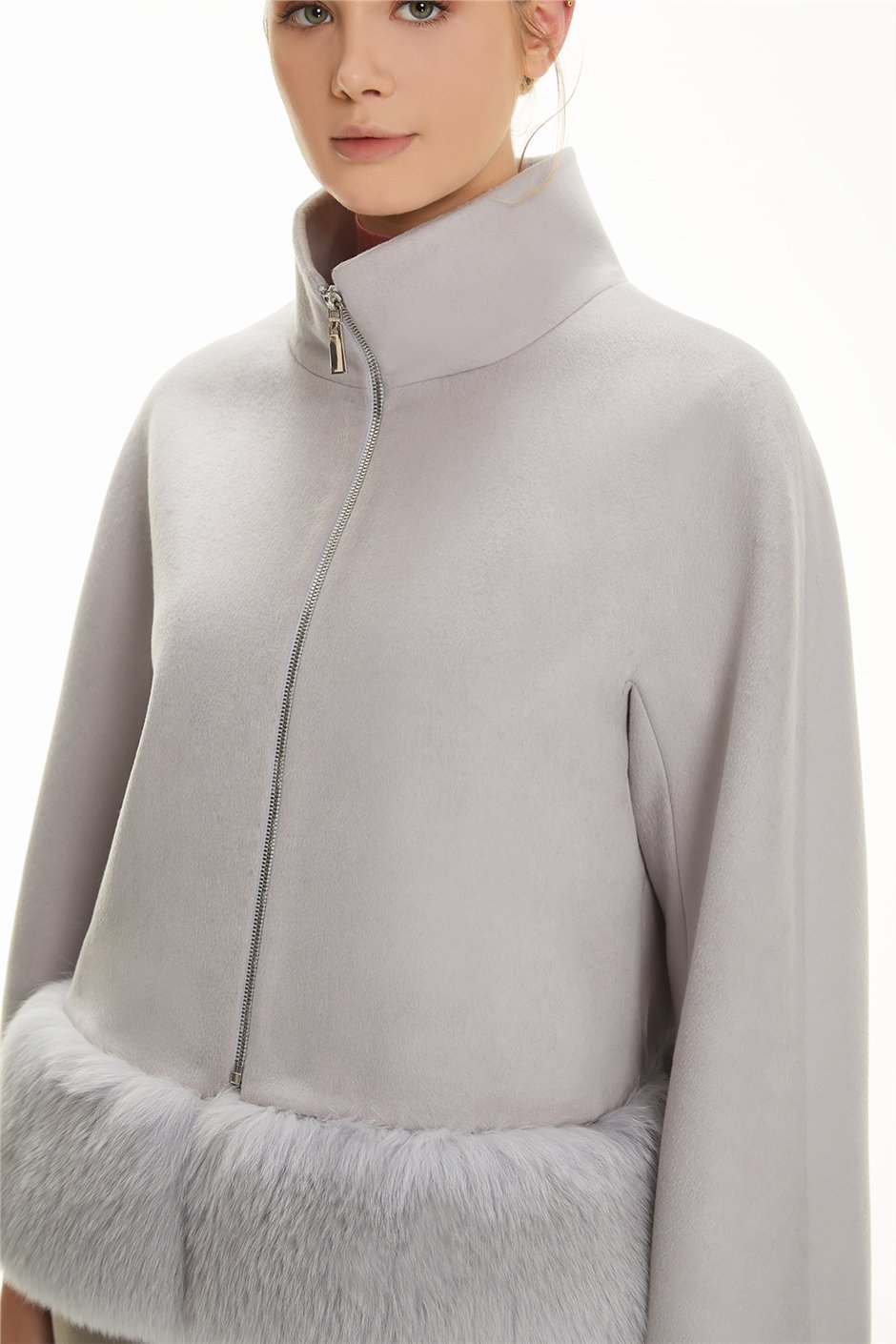 Shaky Women's Textile Jacket with Fox trimming