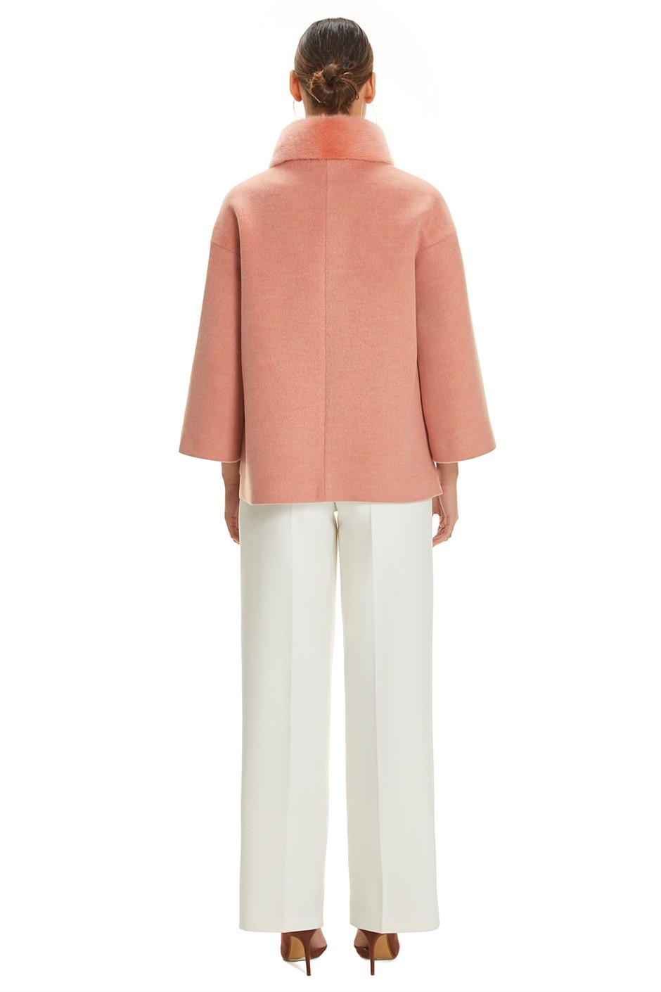 Shaky Women's Textile Jacket with Mink trimming
