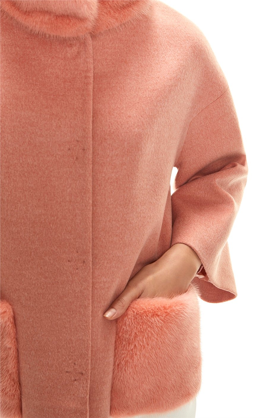 Shaky Women's Textile Jacket with Mink trimming