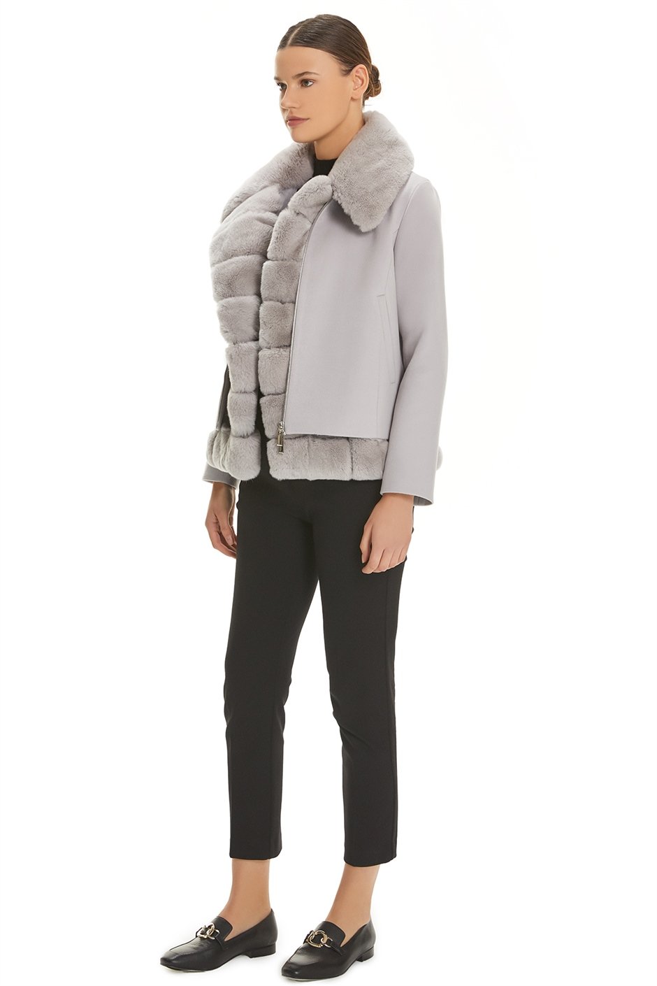 Shaky Women's Textile Jacket with Rex trimming