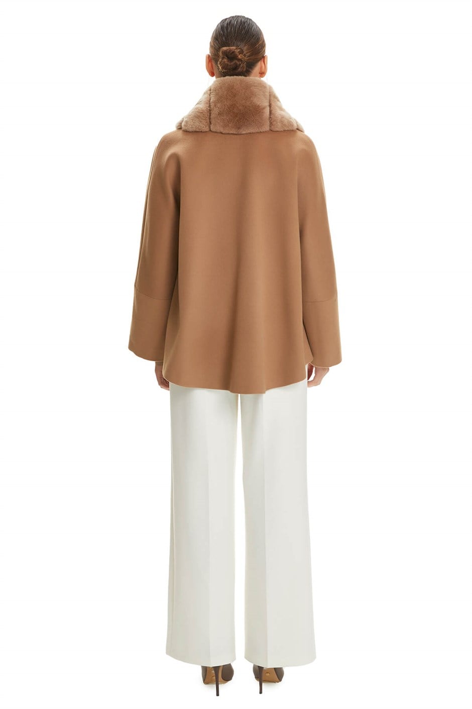 Shaky Women's Textile Jacket with Rex trimming Camel