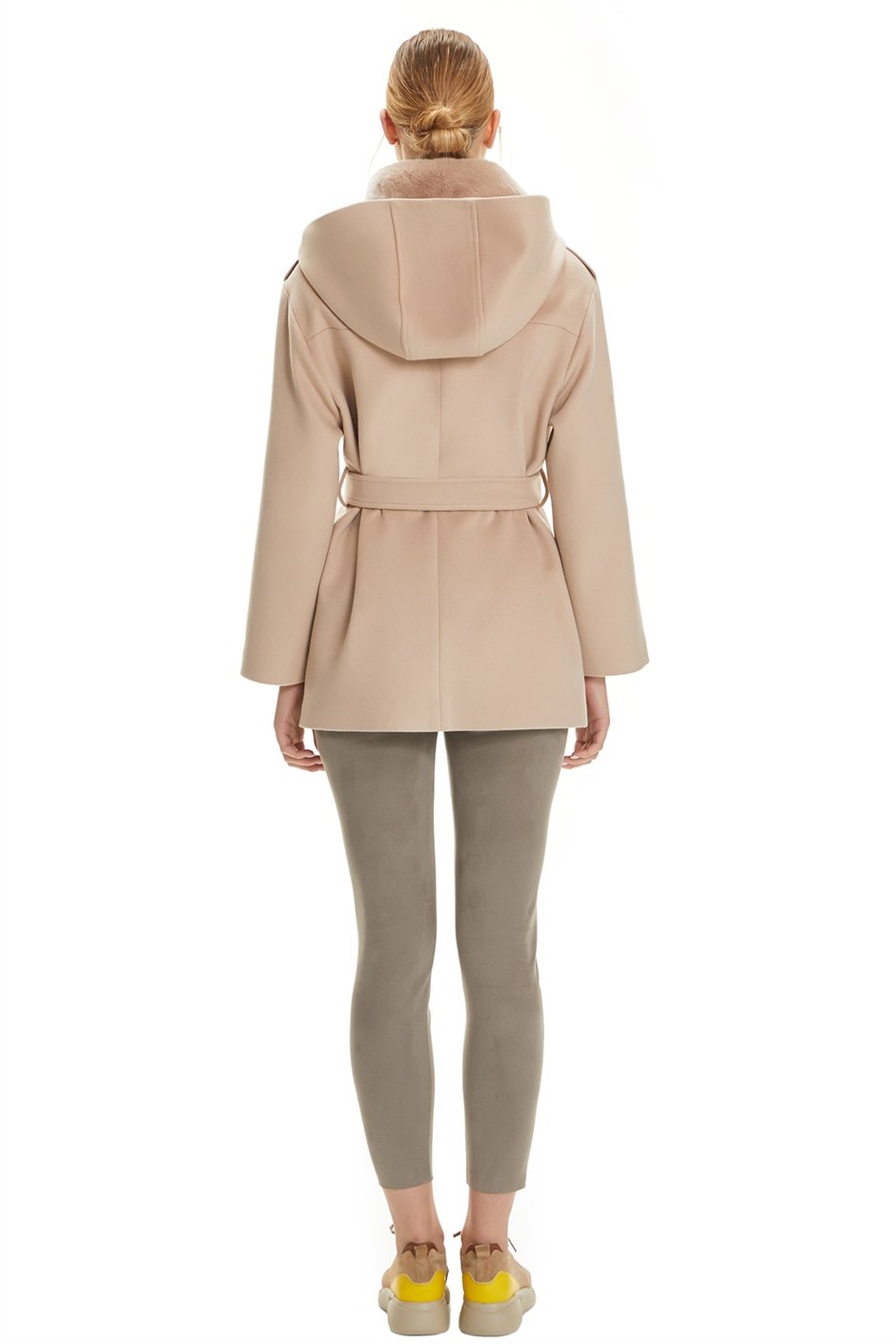 Shaky Women's Textile Short Coat with Rex trimming