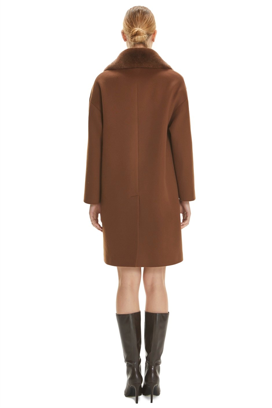 Shaky Women's Textile Short Coat with Rex trimming