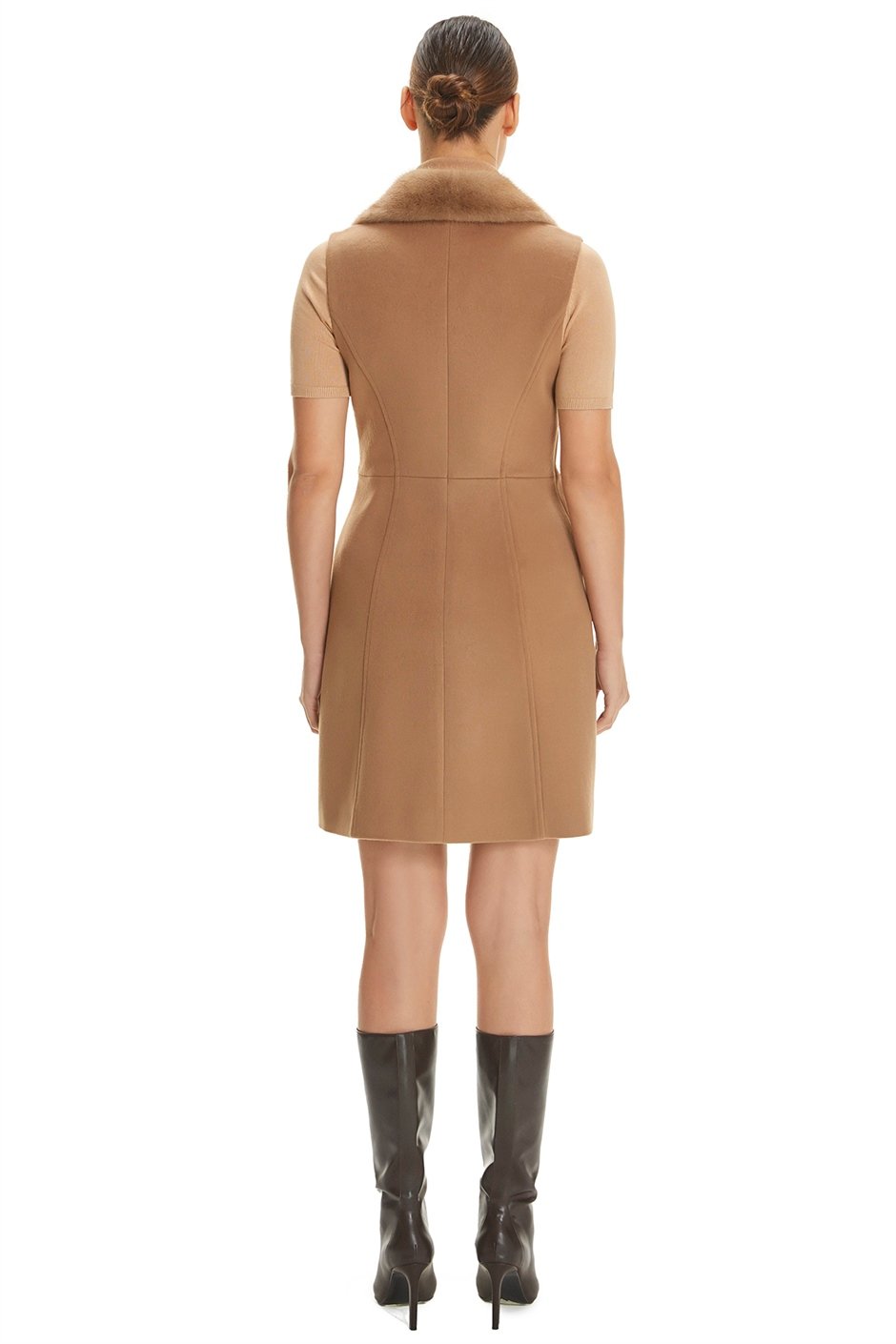 Shaky Women's Textile Waistcoat with Mink trimming