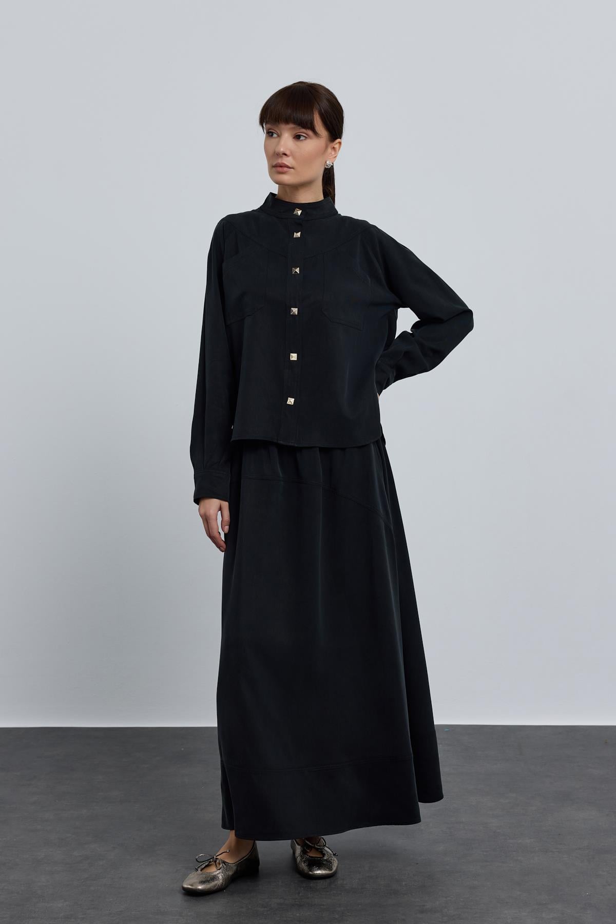 MARBLE ETEKLİ TAKIM SİYAH