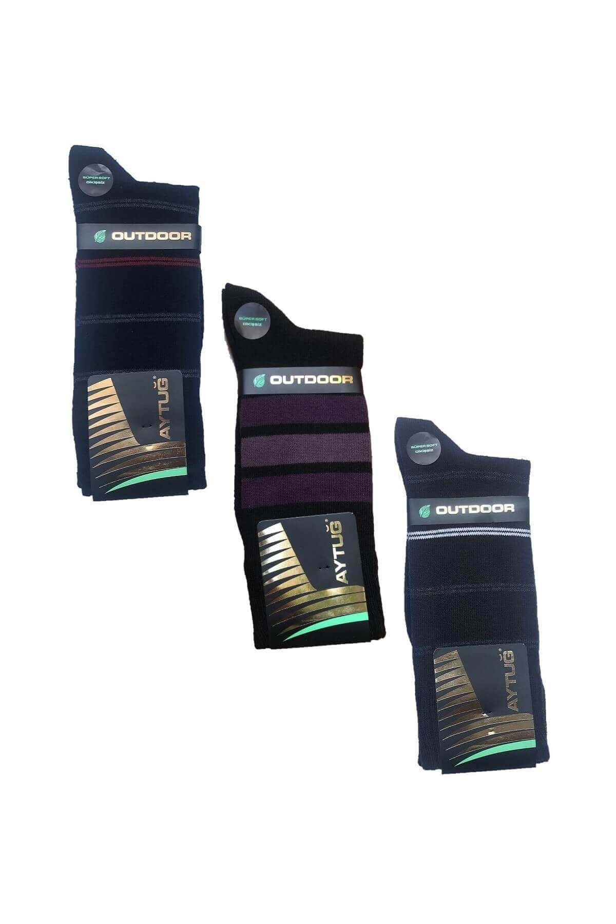 Aytuğ Erkek %90 Pamuk 3'lü Paket Kışlık Kalın Soket Çorap