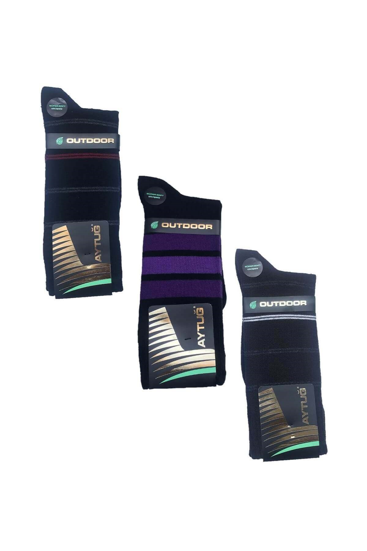 Aytuğ Erkek %90 Pamuk 3'lü Paket Kışlık Kalın Soket Çorap