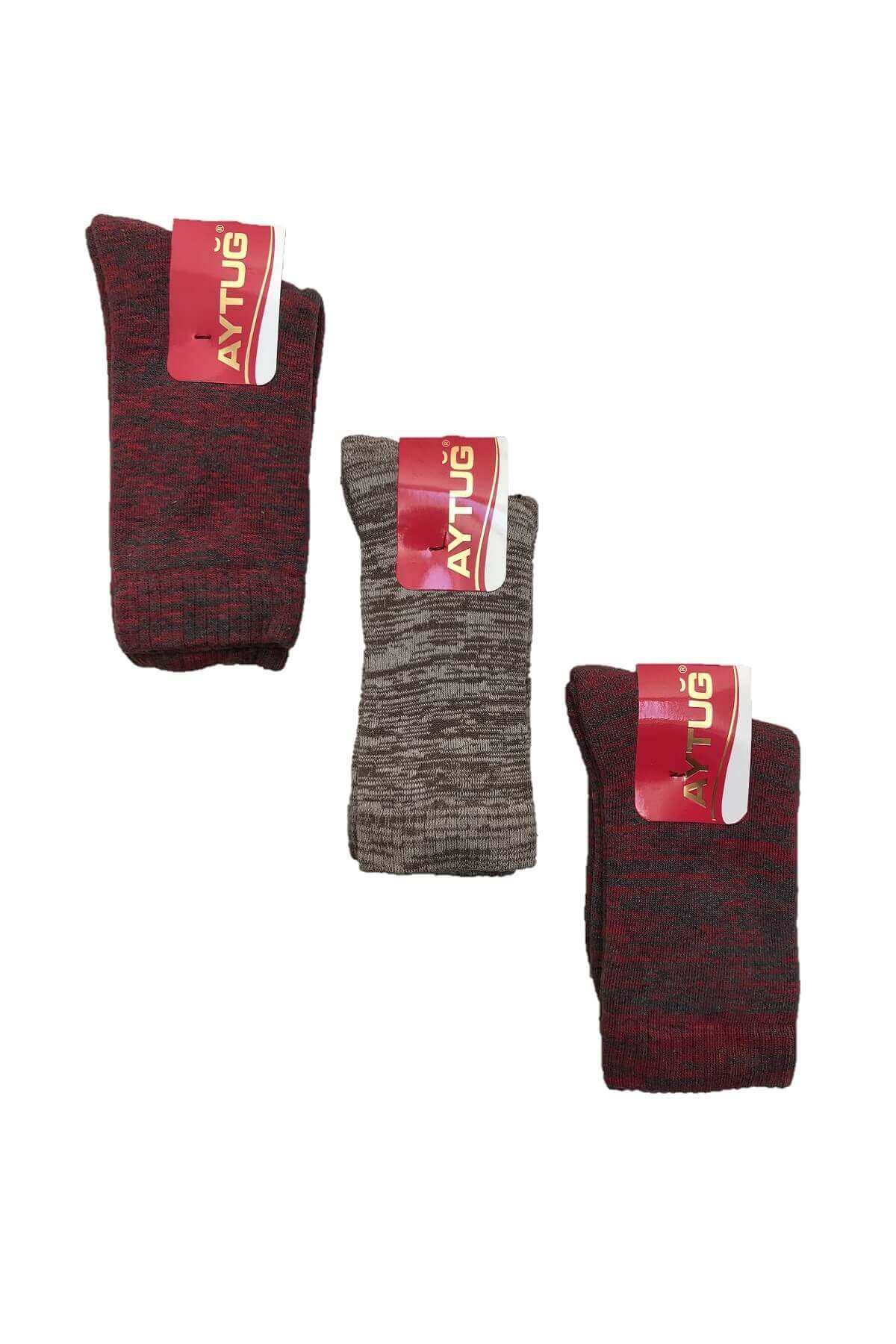 Aytuğ Kadın Renkli Kışlık Termal Soket Çorap 3'lü Paket