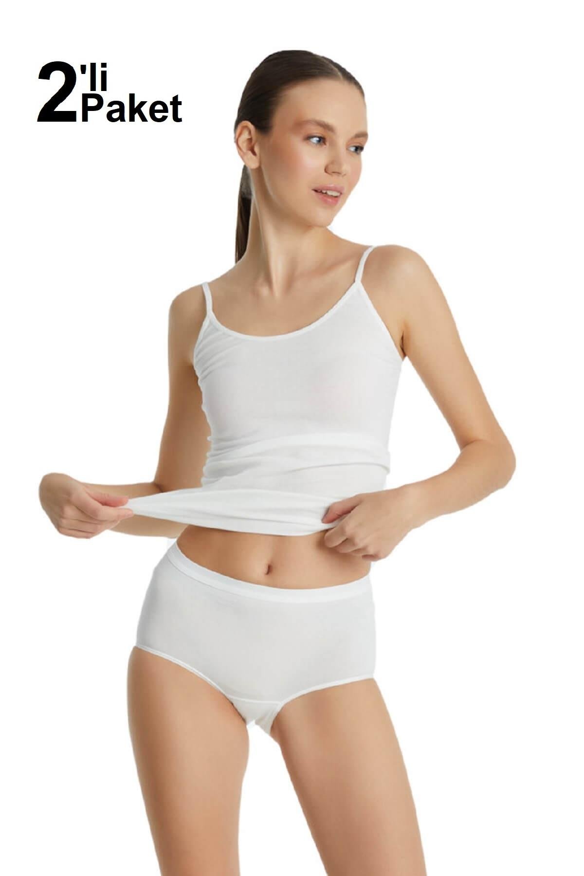 Blackspade 1307 Kadın 2'li Ekonomik Paket %95 Pamuklu Yüksek Bel Slip Külot