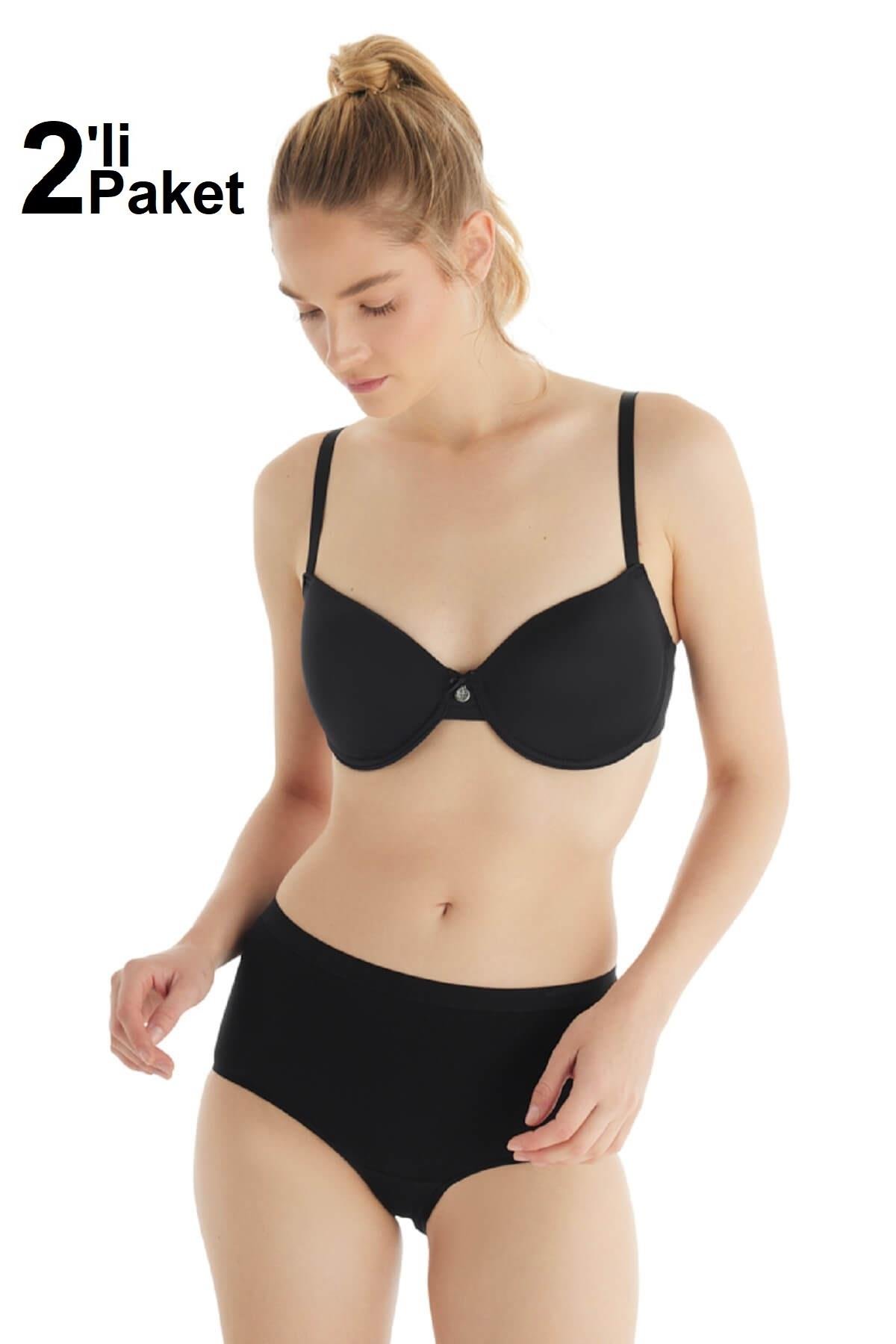 Blackspade 1307 Kadın 2'li Ekonomik Paket %95 Pamuklu Yüksek Bel Slip Külot