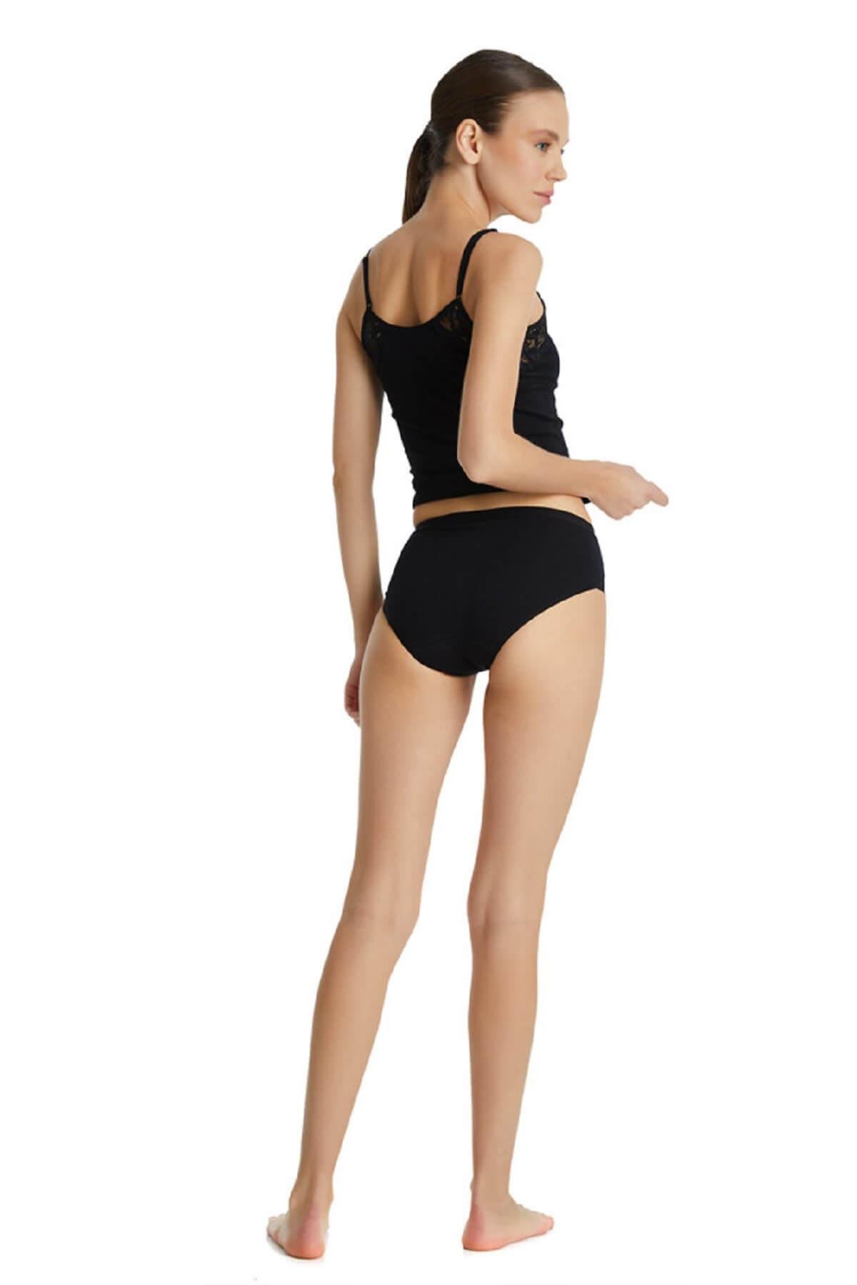 Blackspade 1311 Kadın %95 Pamuk Yüksek Bel Dantelli Private Slip & Külot