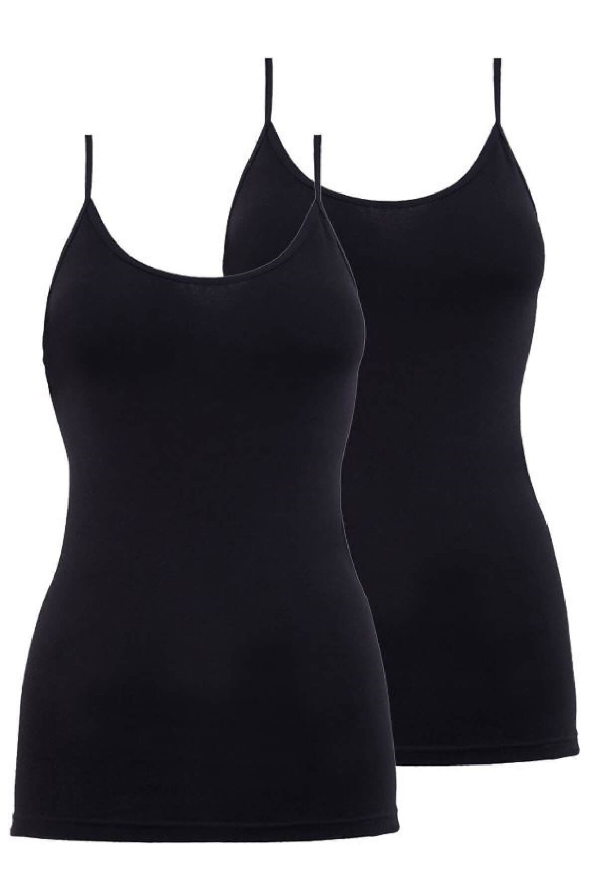 Blackspade 1591 2'li Paket Kadın %95 Pamuklu İnce Askılı Atlet