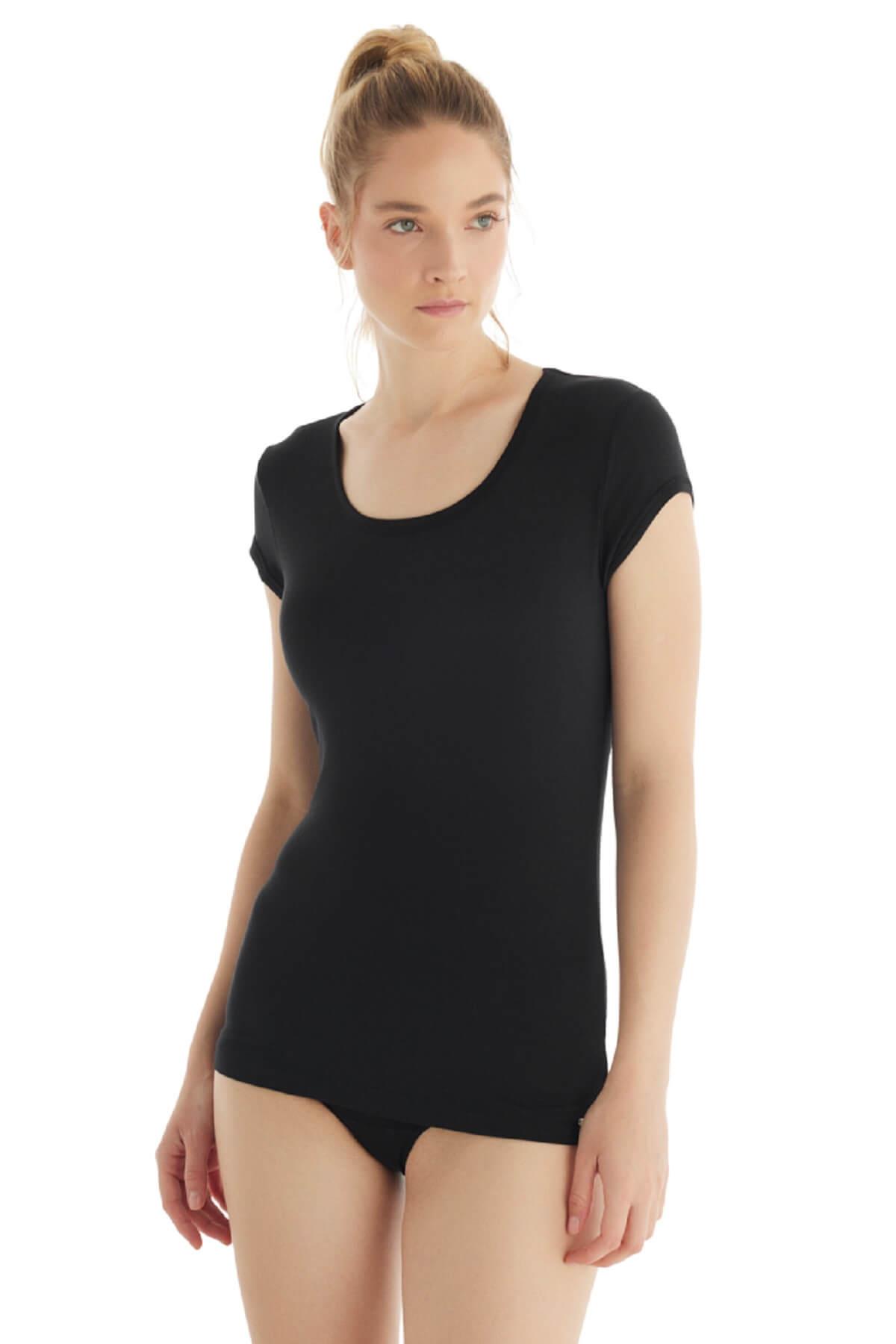 Blackspade 1622 Kadın %94 Modal Nefes Alan Silver T-Shirt