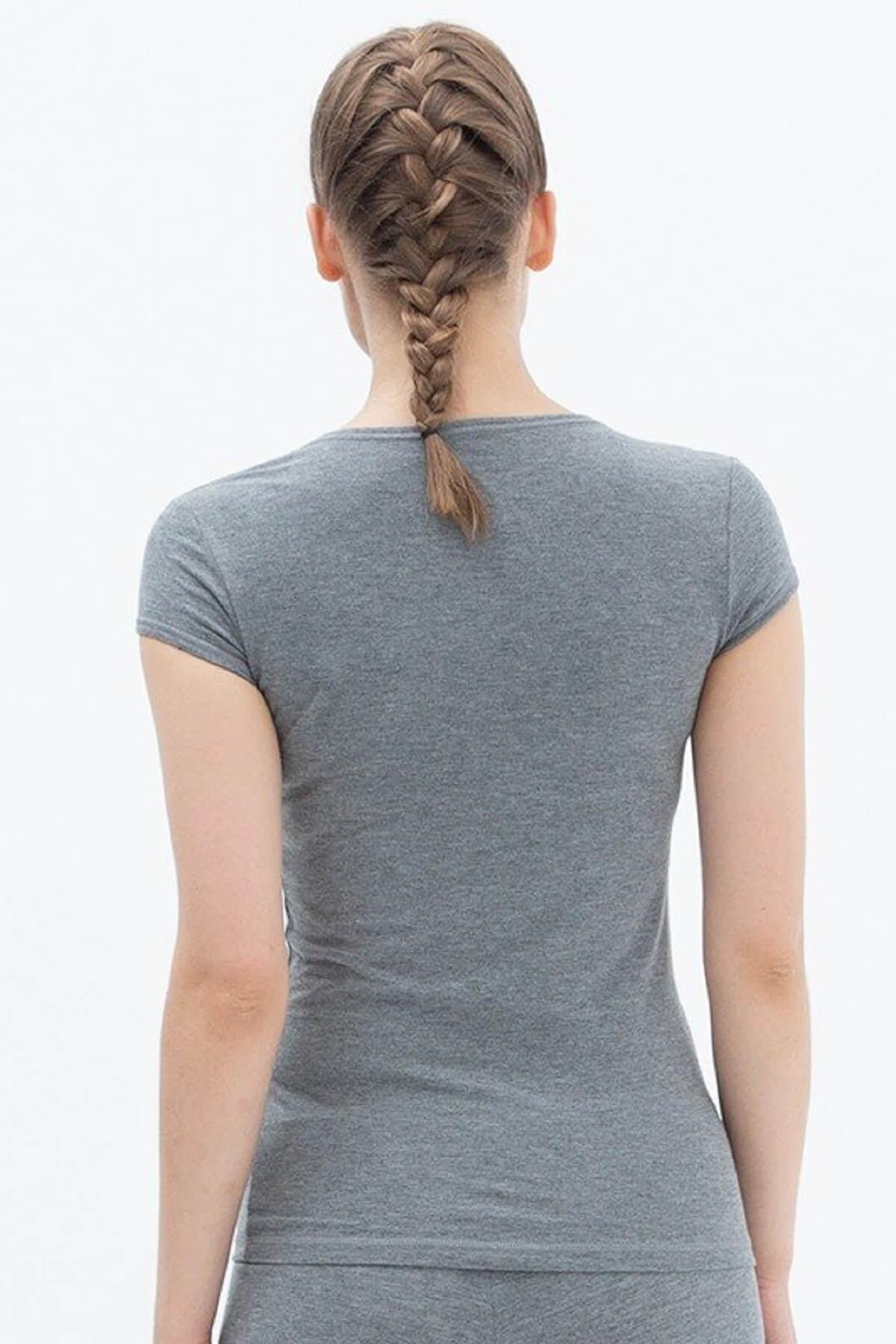 Blackspade 1622 Kadın %94 Modal Nefes Alan Silver T-Shirt