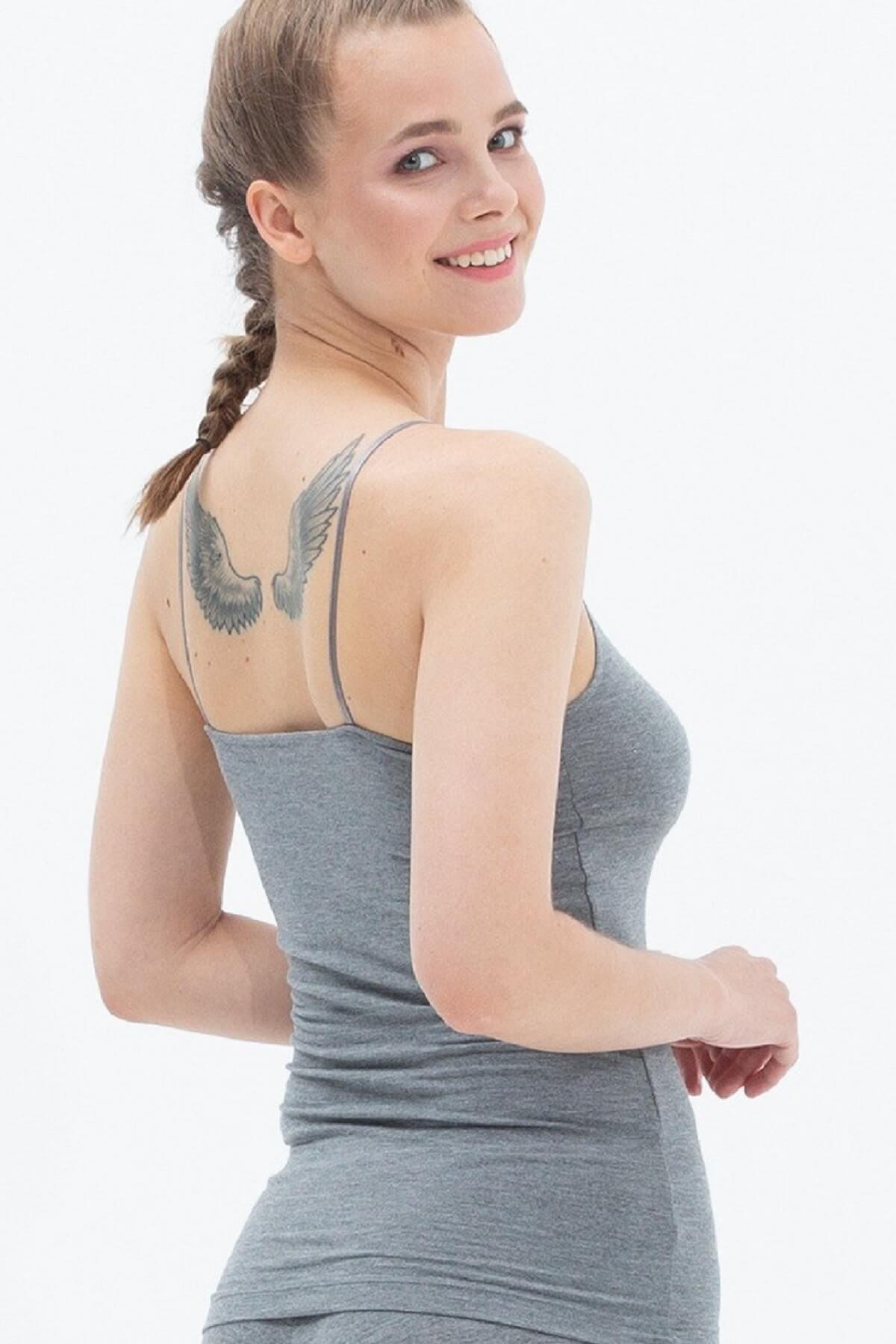 Blackspade 1627 Silver %94 Modal Kadın İnce Askılı Atlet