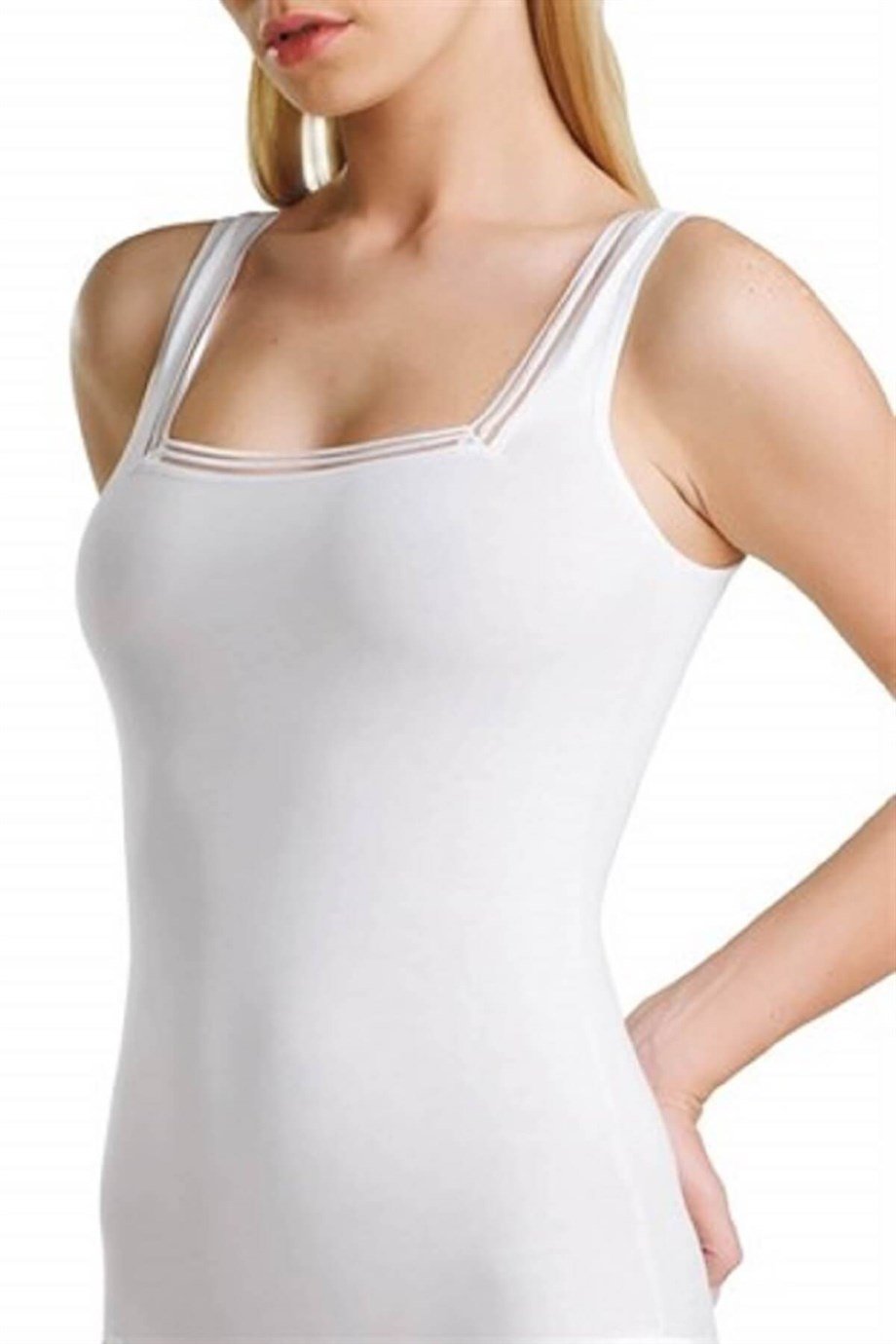 Blackspade 1968 Kadın Pamuklu Dantelli Kalın Askılı Atlet