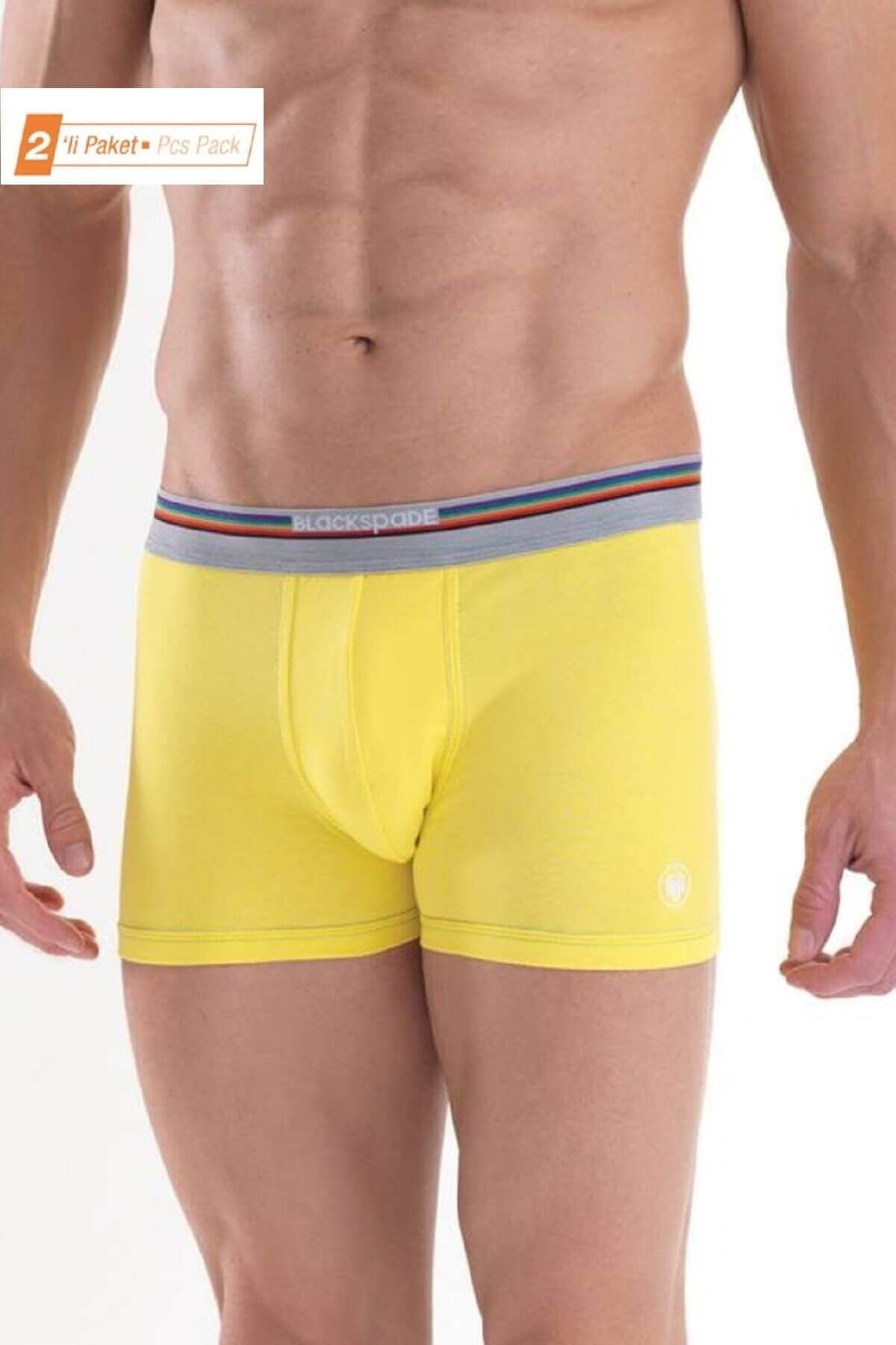 Blackspade 2'li Paket %95 Pamuk Erkek Turuncu Boxer