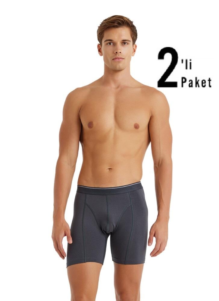 Blackspade 9216 2'li Paket Tender Cotton Erkek %92 Pamuk Uzun Retro Boxer