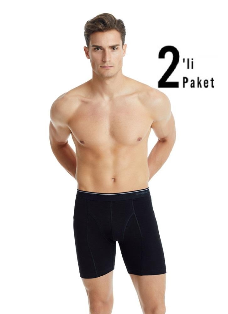 Blackspade 9216 2'li Paket Tender Cotton Erkek %92 Pamuk Uzun Retro Boxer