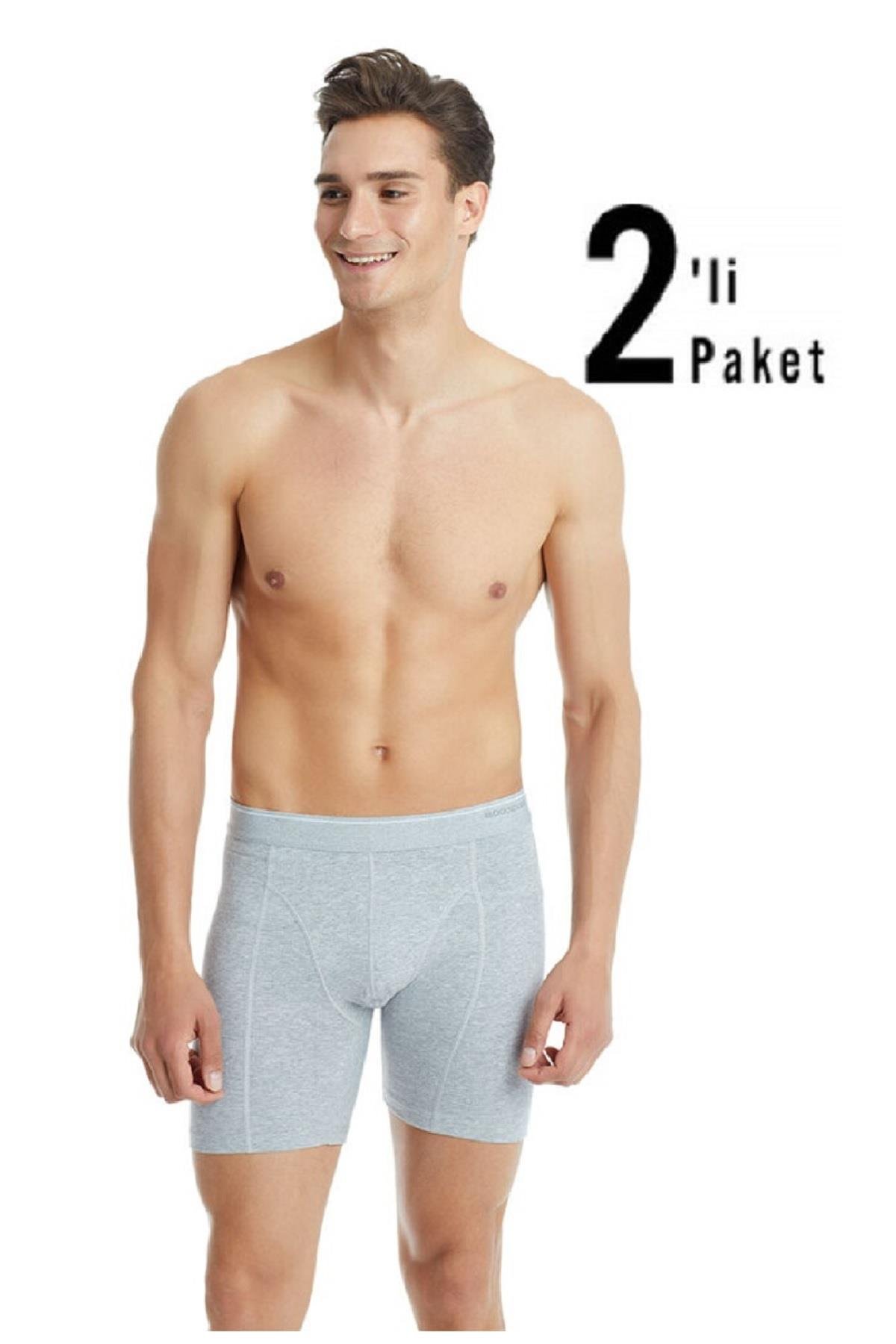 Blackspade 9216 2'li Paket Tender Cotton Erkek %92 Pamuk Uzun Retro Boxer